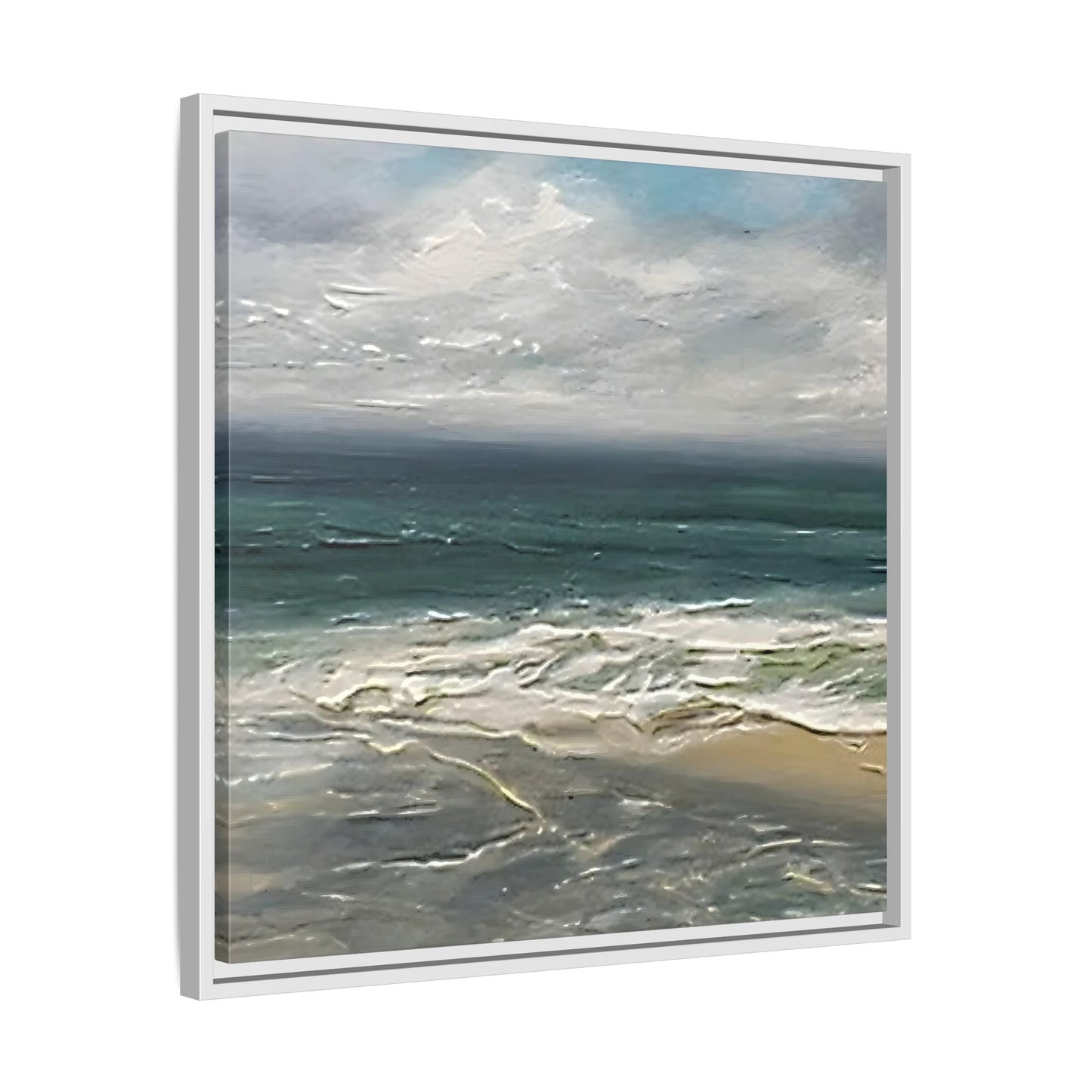 Framed Ocean Coastal Canvas Print - Beach Landscape Home Decor - YesArtYes
