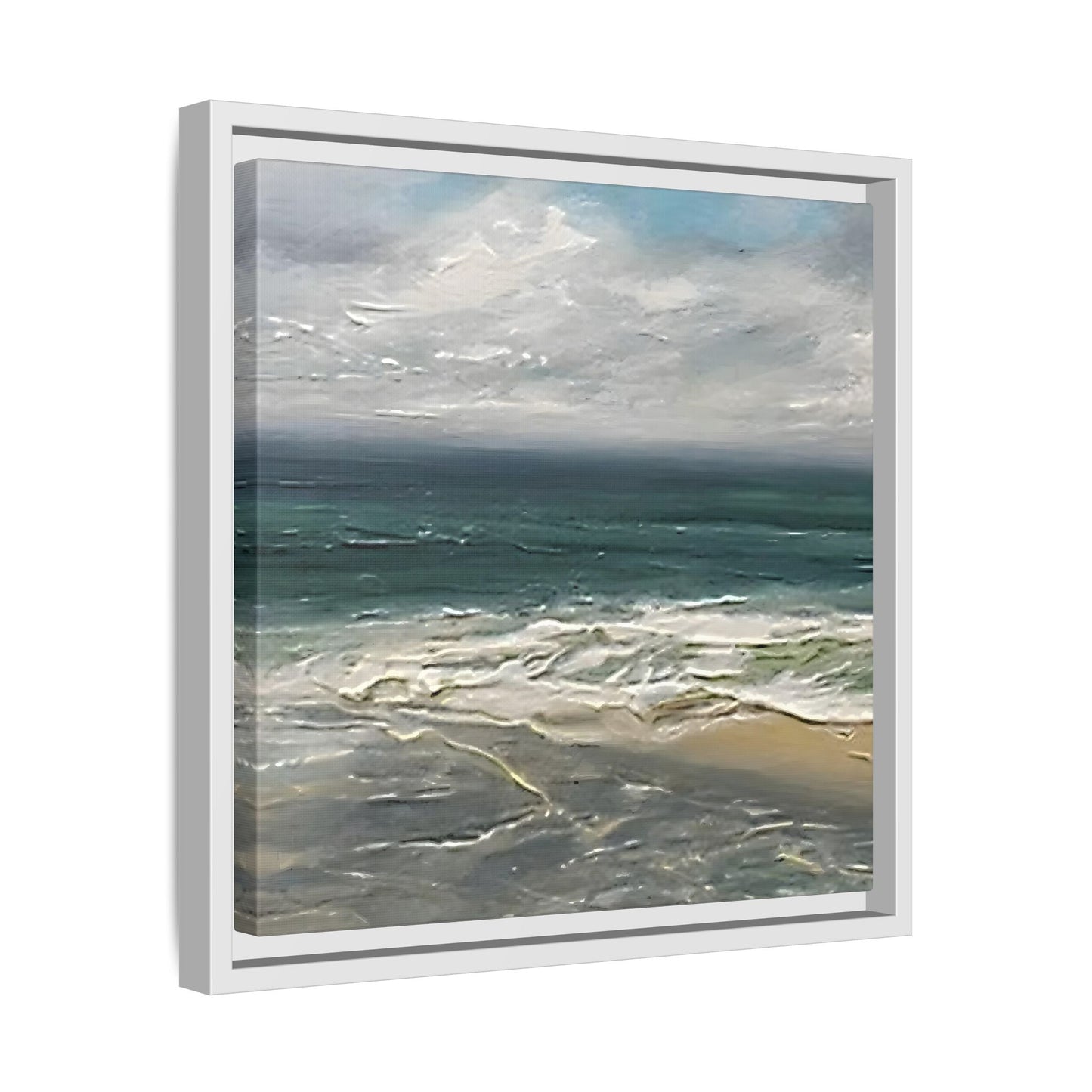 Framed Ocean Coastal Canvas Print - Beach Landscape Home Decor - YesArtYes