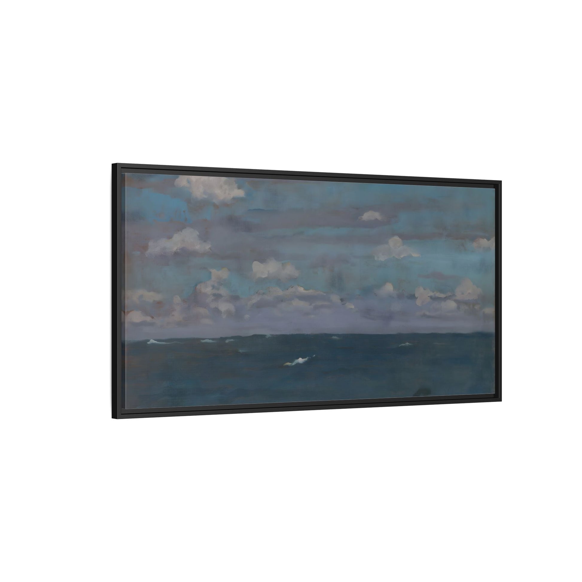 Framed Ocean Landscape Canvas Print - Blue Extra Large Wall Art Decoration - YesArtYes