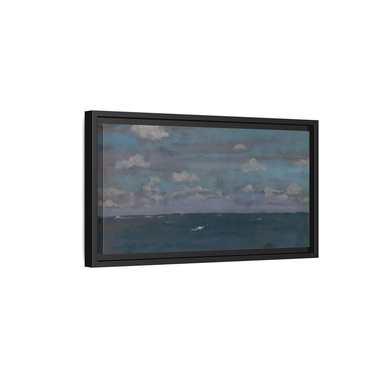 Framed Ocean Landscape Canvas Print - Blue Extra Large Wall Art Decoration - YesArtYes