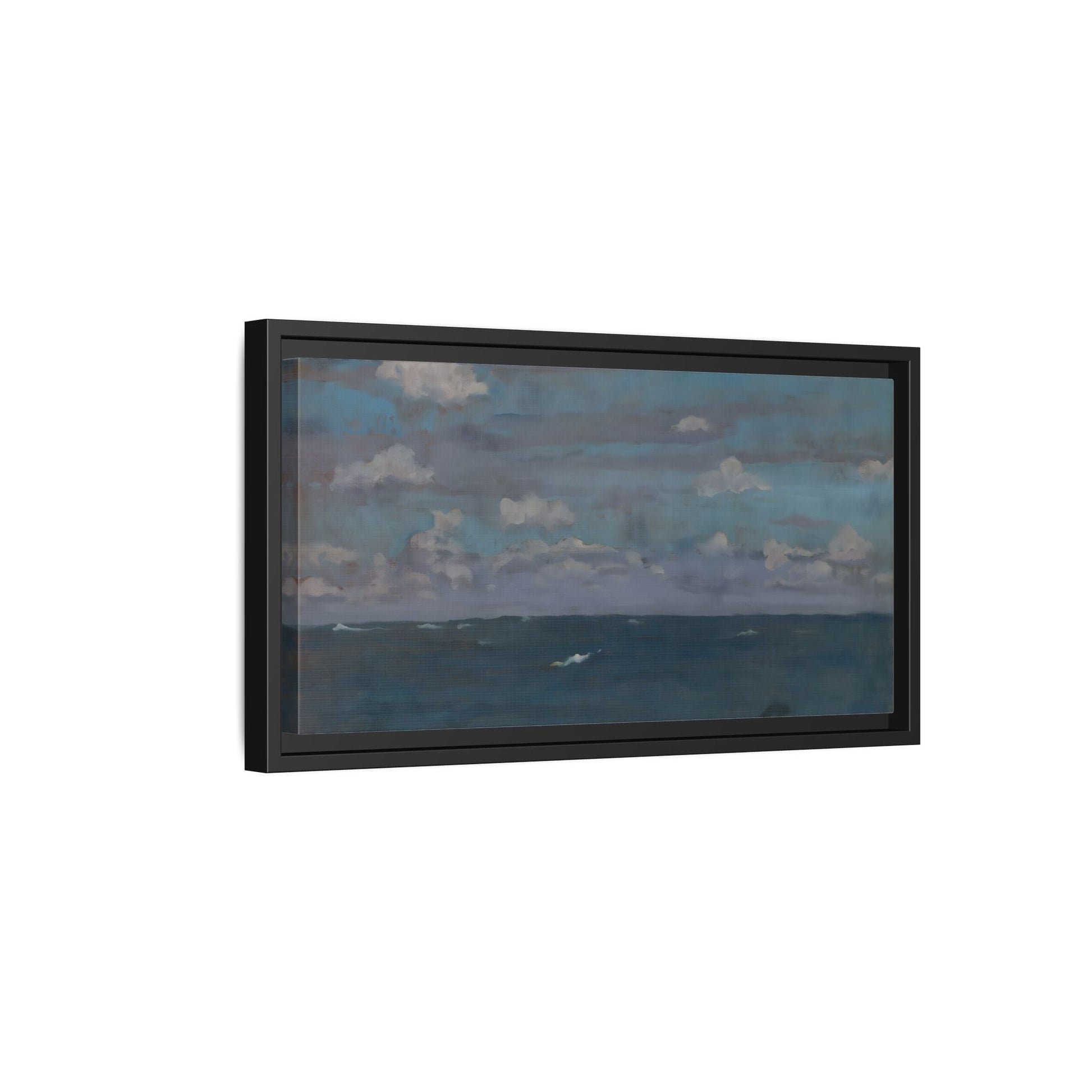 Framed Ocean Landscape Canvas Print - Blue Extra Large Wall Art Decoration - YesArtYes