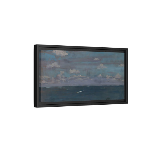 Framed Ocean Landscape Canvas Print - Blue Extra Large Wall Art Decoration - YesArtYes