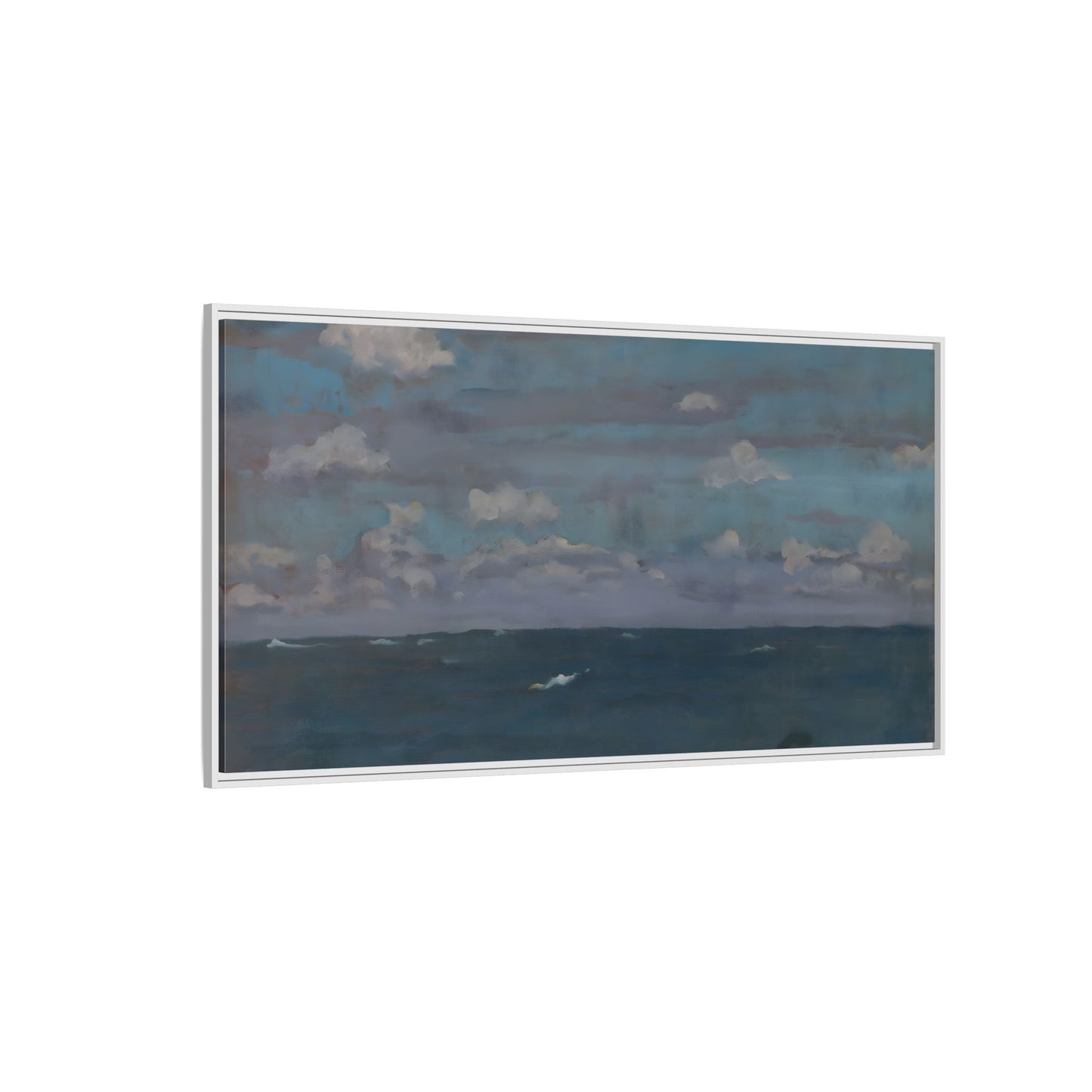 Framed Ocean Landscape Canvas Print - Blue Extra Large Wall Art Decoration - YesArtYes