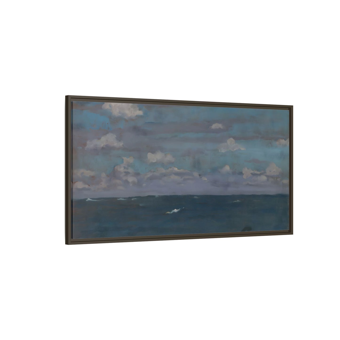 Framed Ocean Landscape Canvas Print - Blue Extra Large Wall Art Decoration - YesArtYes