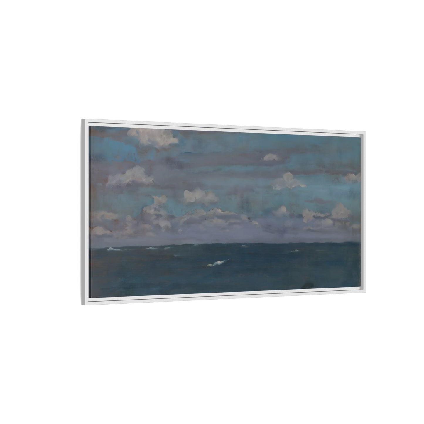 Framed Ocean Landscape Canvas Print - Blue Extra Large Wall Art Decoration - YesArtYes
