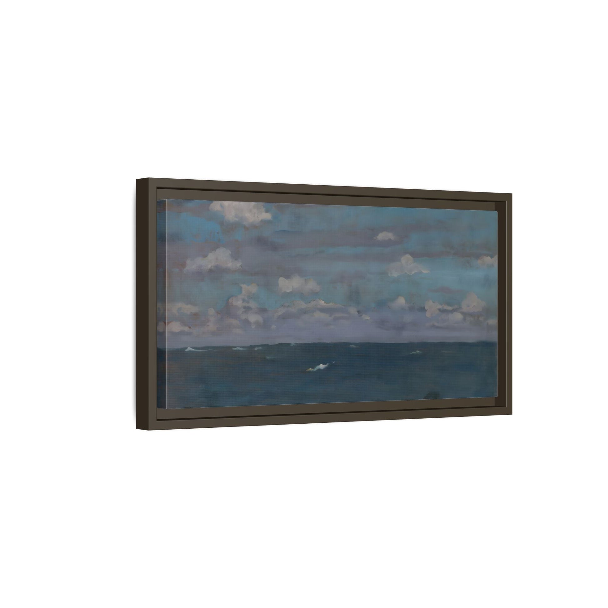 Framed Ocean Landscape Canvas Print - Blue Extra Large Wall Art Decoration - YesArtYes