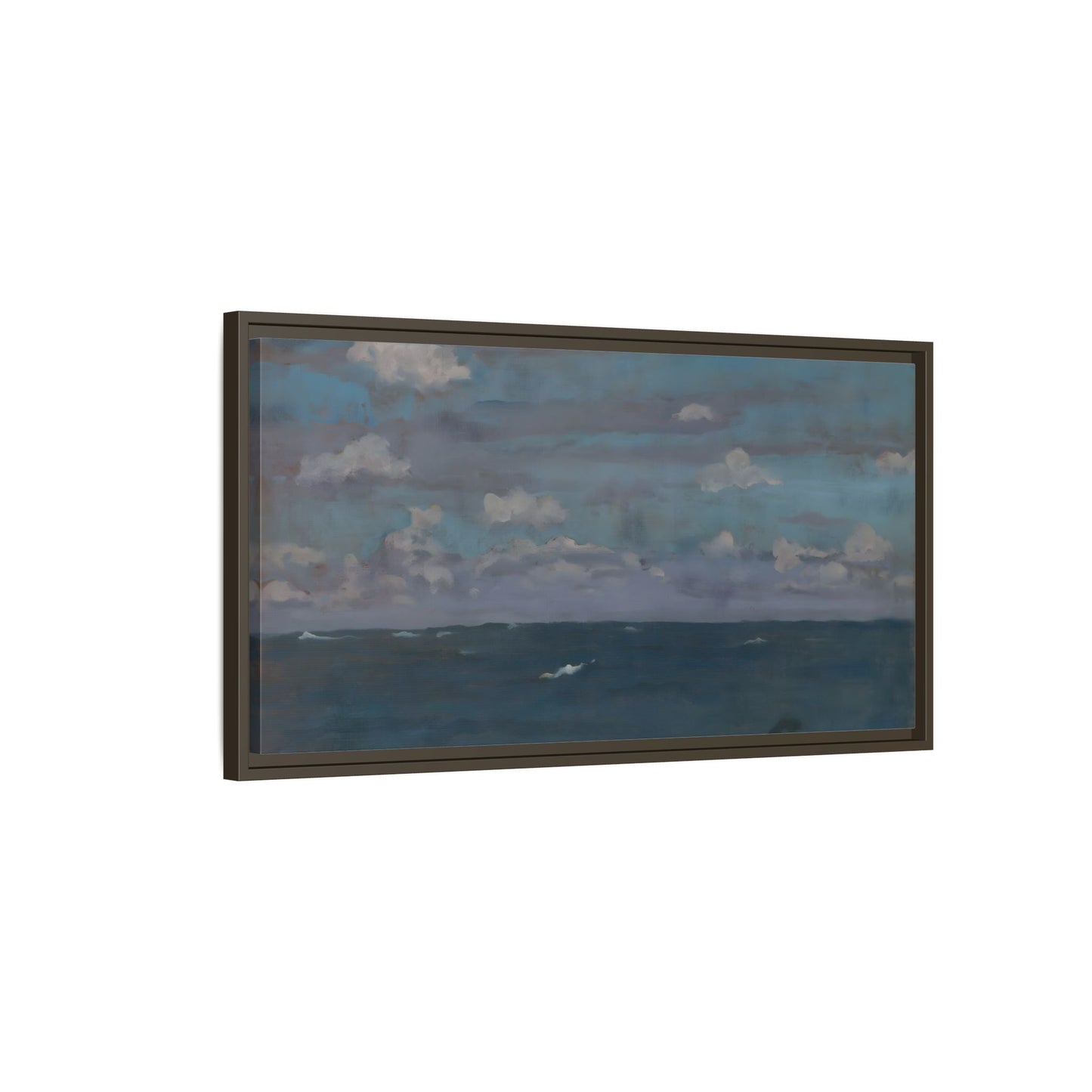 Framed Ocean Landscape Canvas Print - Blue Extra Large Wall Art Decoration - YesArtYes