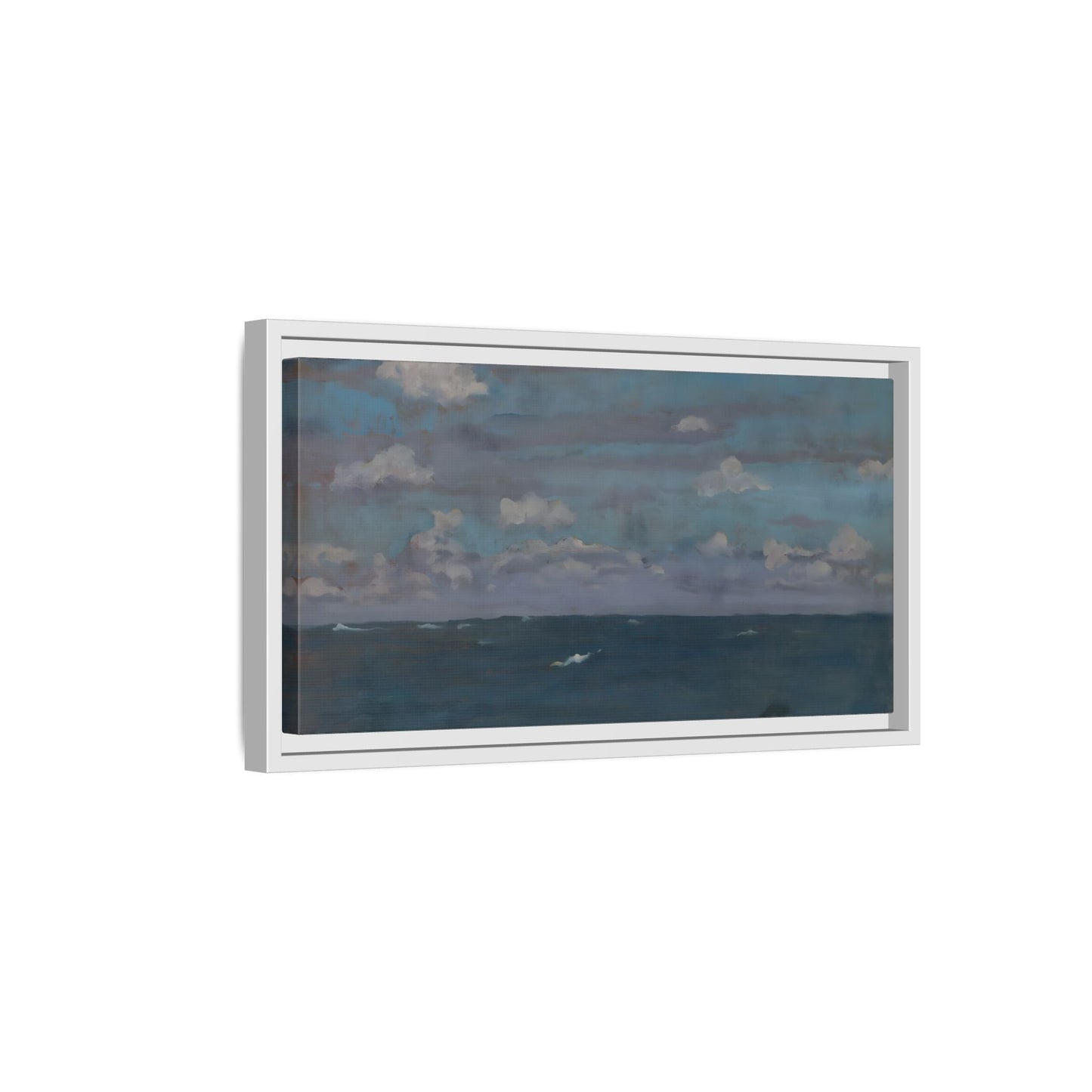 Framed Ocean Landscape Canvas Print - Blue Extra Large Wall Art Decoration - YesArtYes