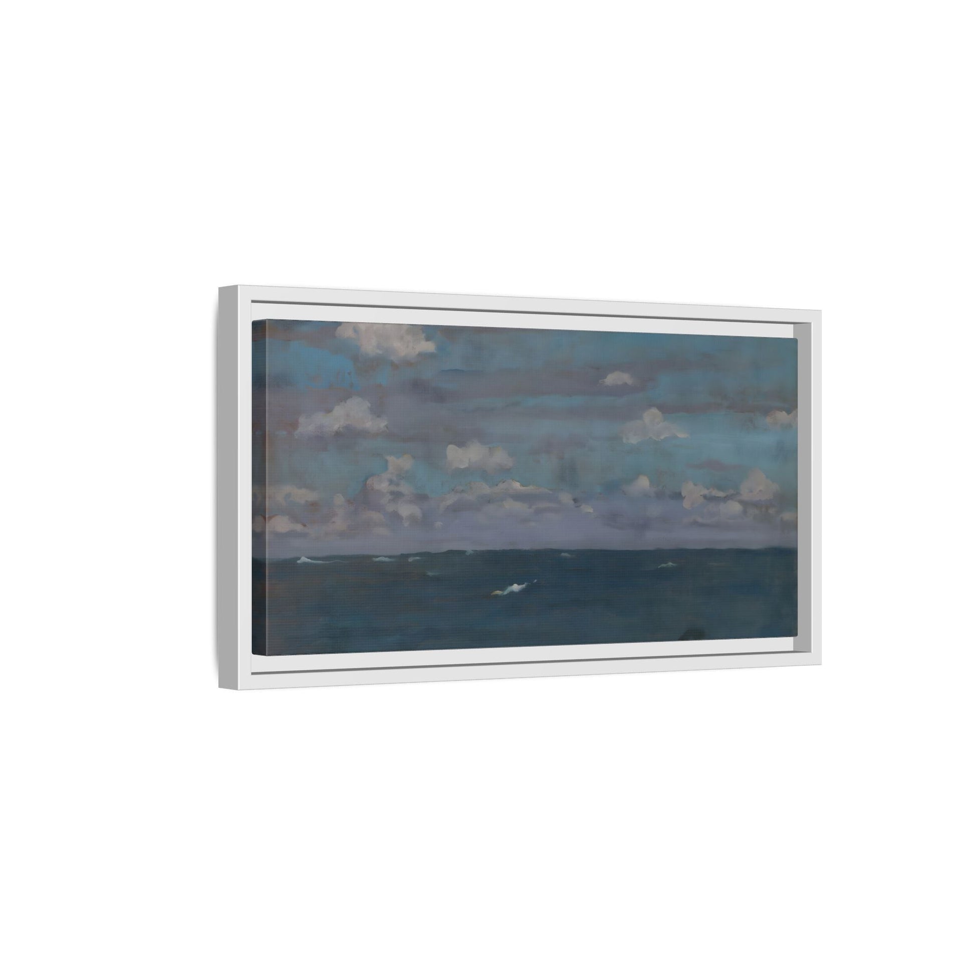 Framed Ocean Landscape Canvas Print - Blue Extra Large Wall Art Decoration - YesArtYes