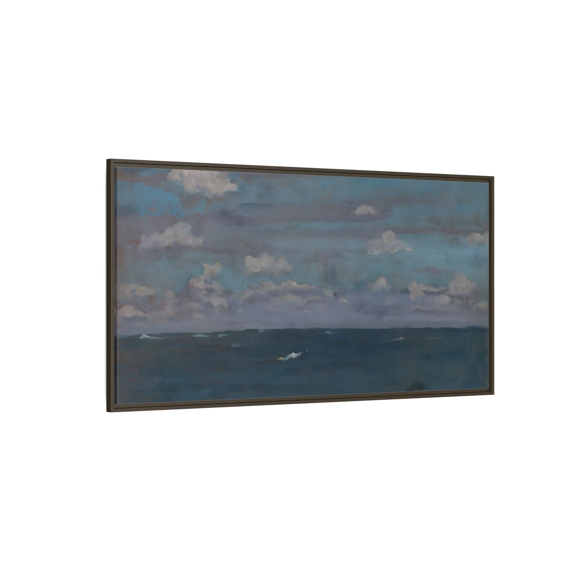 Framed Ocean Landscape Canvas Print - Blue Extra Large Wall Art Decoration - YesArtYes