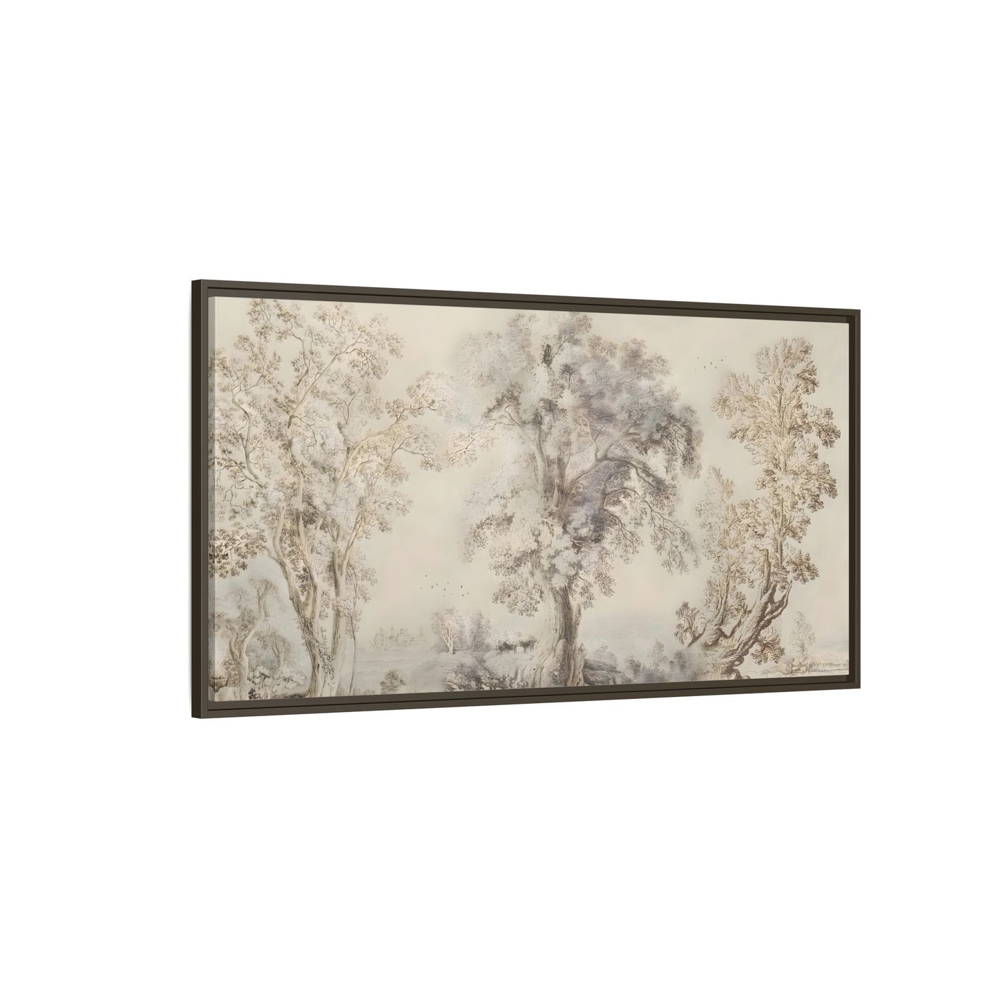 Framed Panoramic Landscape Canvas Print - Rustic Forest Wall Art - YesArtYes