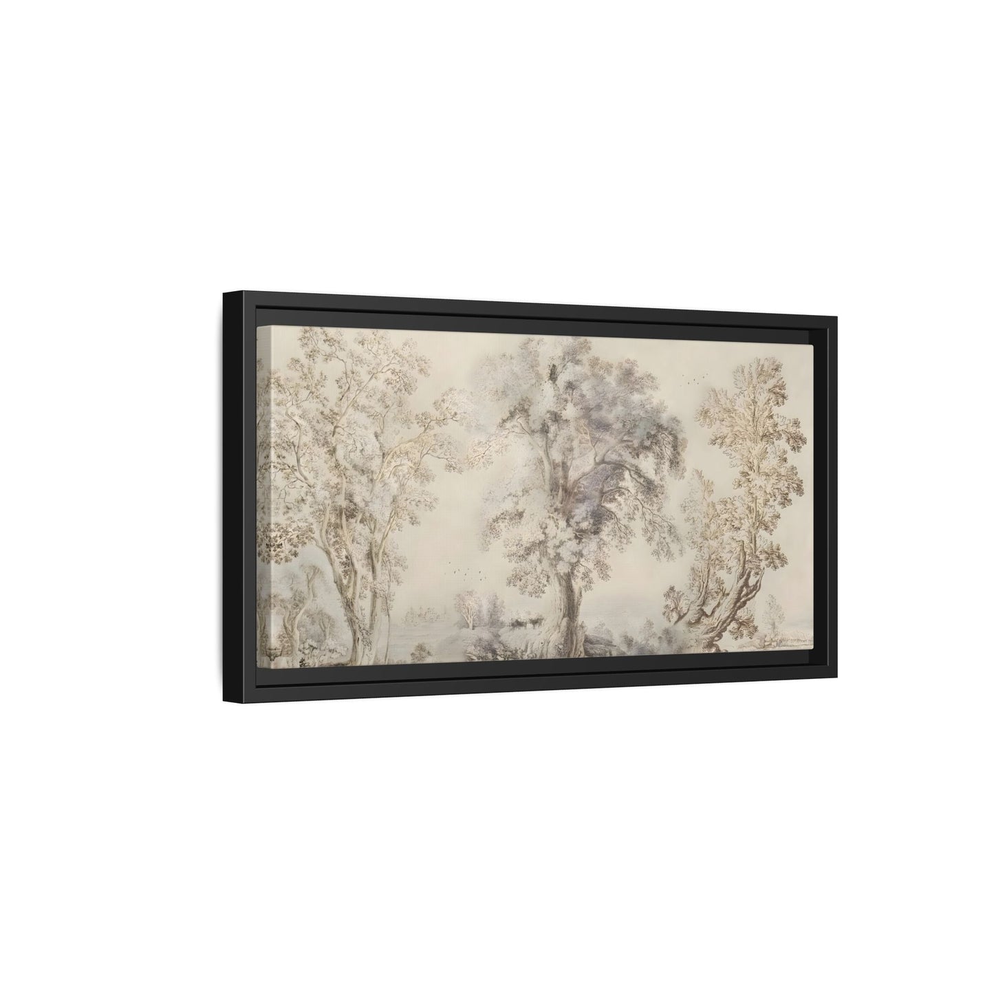 Framed Panoramic Landscape Canvas Print - Rustic Forest Wall Art - YesArtYes