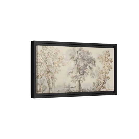 Framed Panoramic Landscape Canvas Print - Rustic Forest Wall Art - YesArtYes
