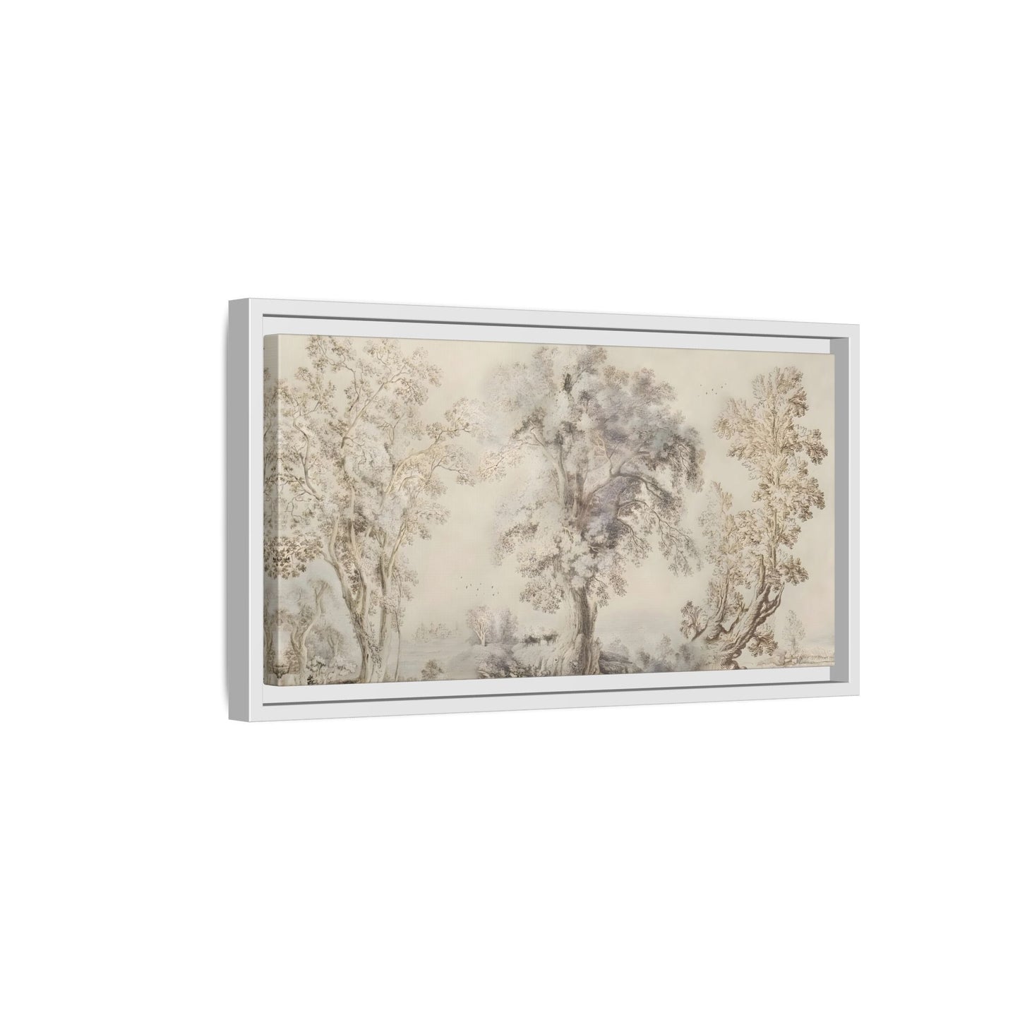Framed Panoramic Landscape Canvas Print - Rustic Forest Wall Art - YesArtYes
