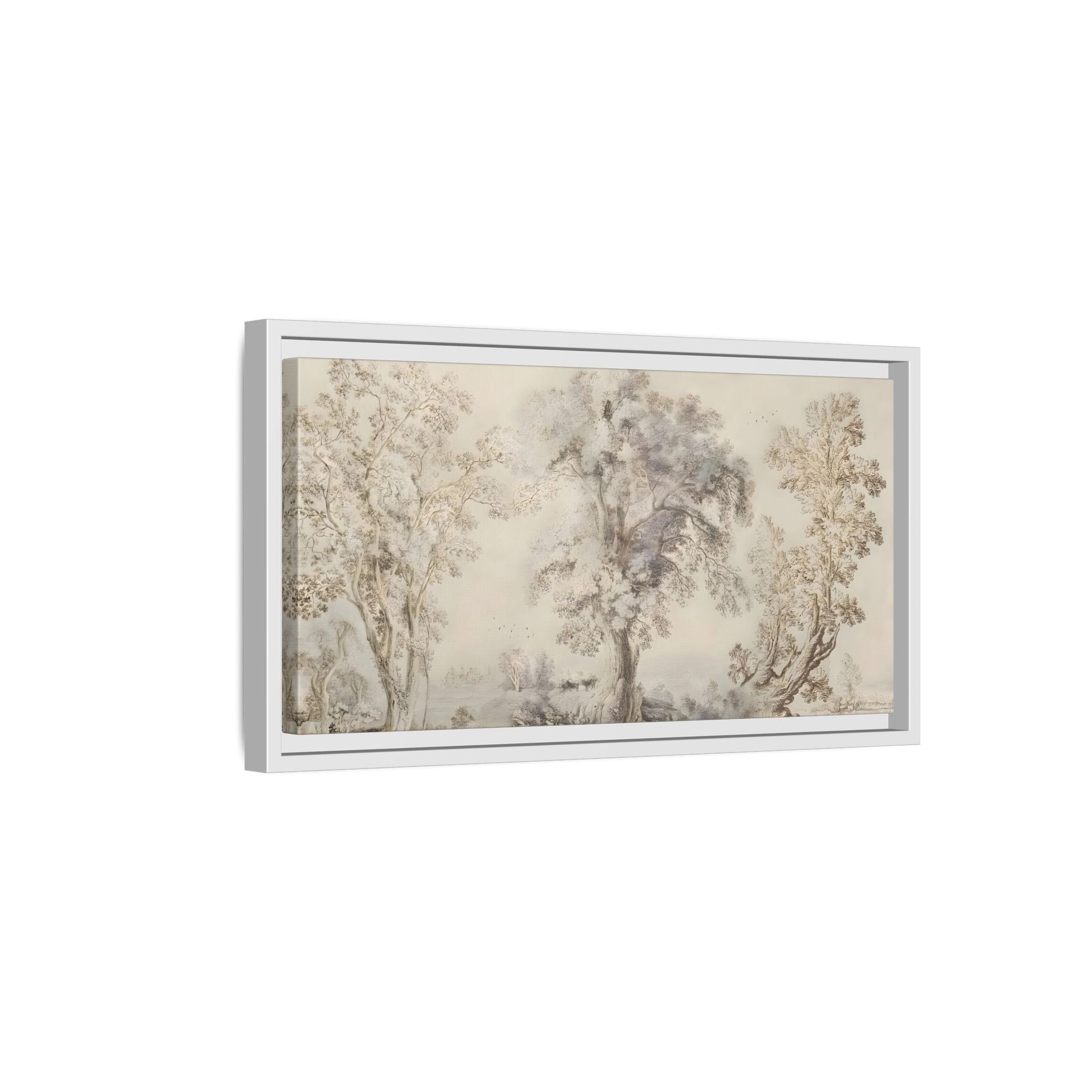 Framed Panoramic Landscape Canvas Print - Rustic Forest Wall Art - YesArtYes