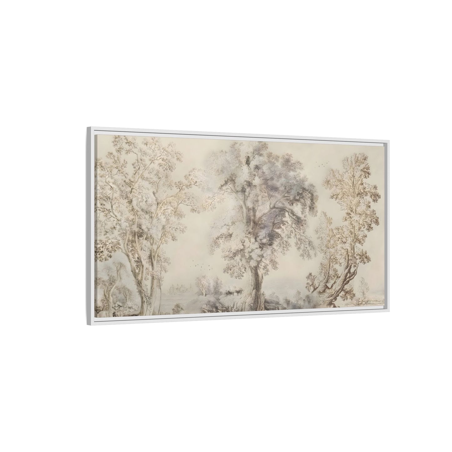 Framed Panoramic Landscape Canvas Print - Rustic Forest Wall Art - YesArtYes