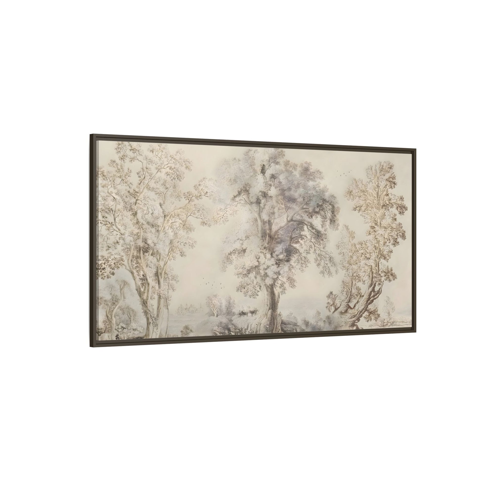 Framed Panoramic Landscape Canvas Print - Rustic Forest Wall Art - YesArtYes