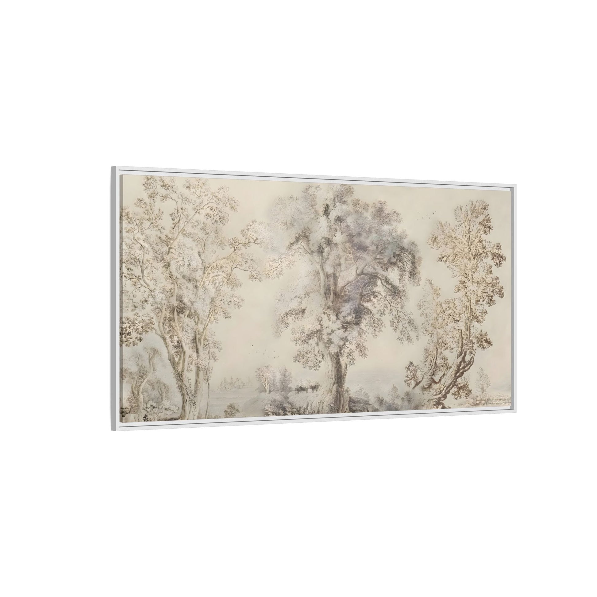 Framed Panoramic Landscape Canvas Print - Rustic Forest Wall Art - YesArtYes
