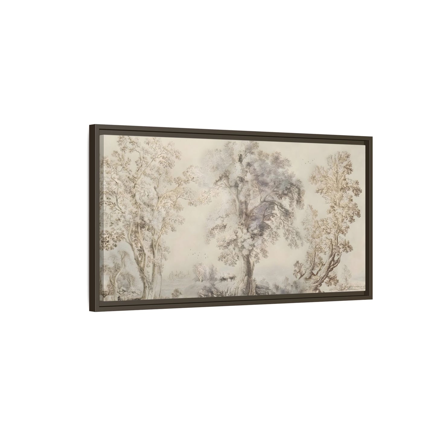 Framed Panoramic Landscape Canvas Print - Rustic Forest Wall Art - YesArtYes