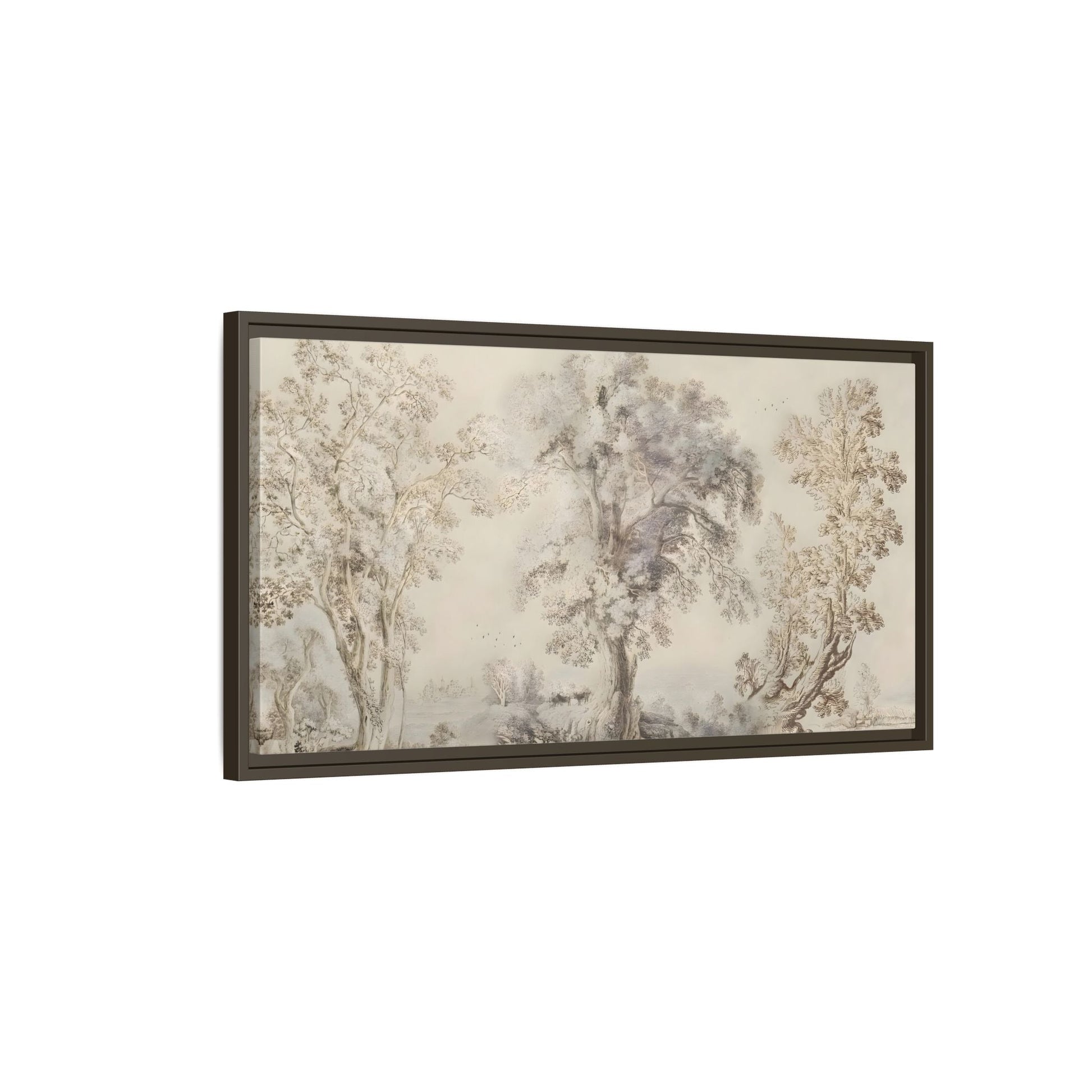 Framed Panoramic Landscape Canvas Print - Rustic Forest Wall Art - YesArtYes