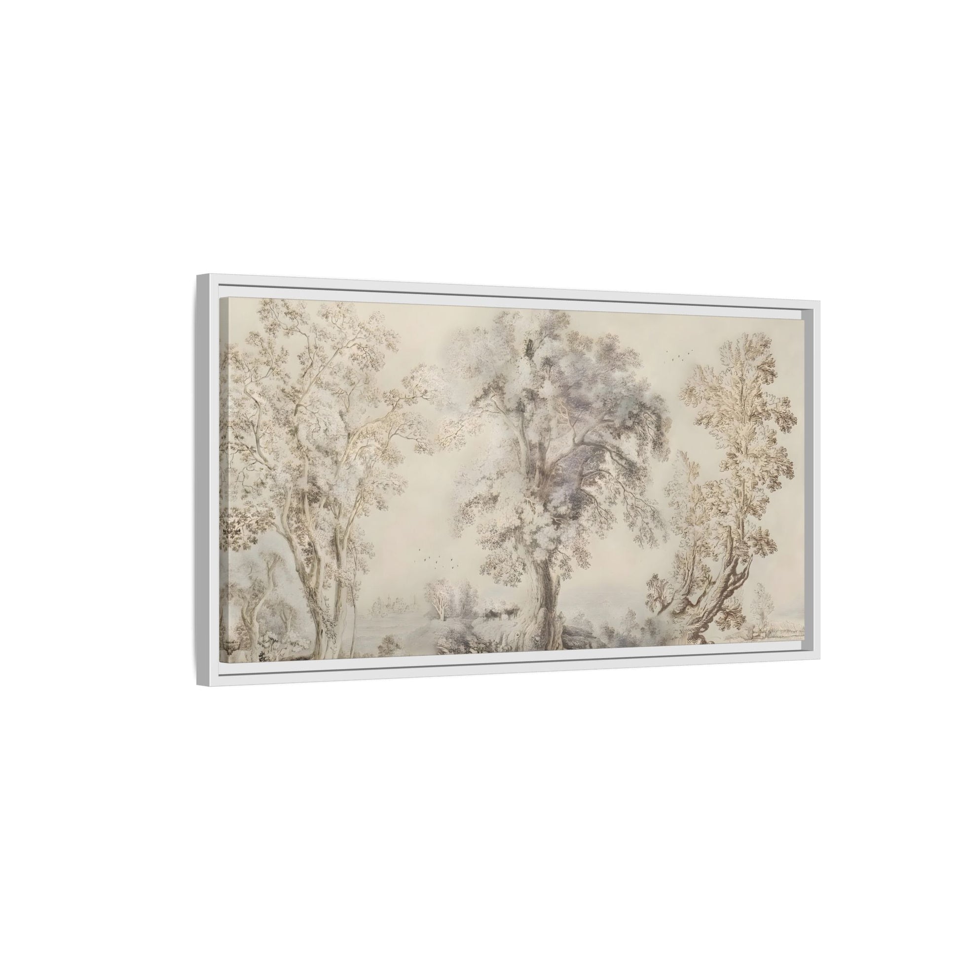 Framed Panoramic Landscape Canvas Print - Rustic Forest Wall Art - YesArtYes