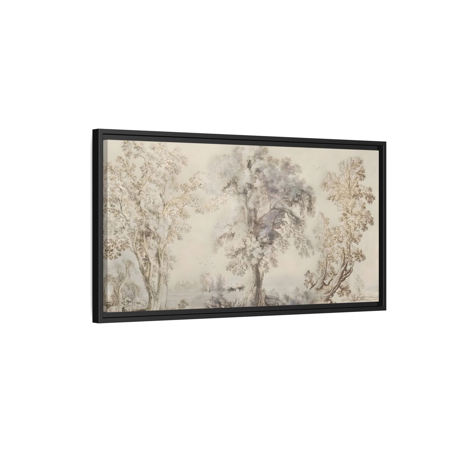 Framed Panoramic Landscape Canvas Print - Rustic Forest Wall Art - YesArtYes