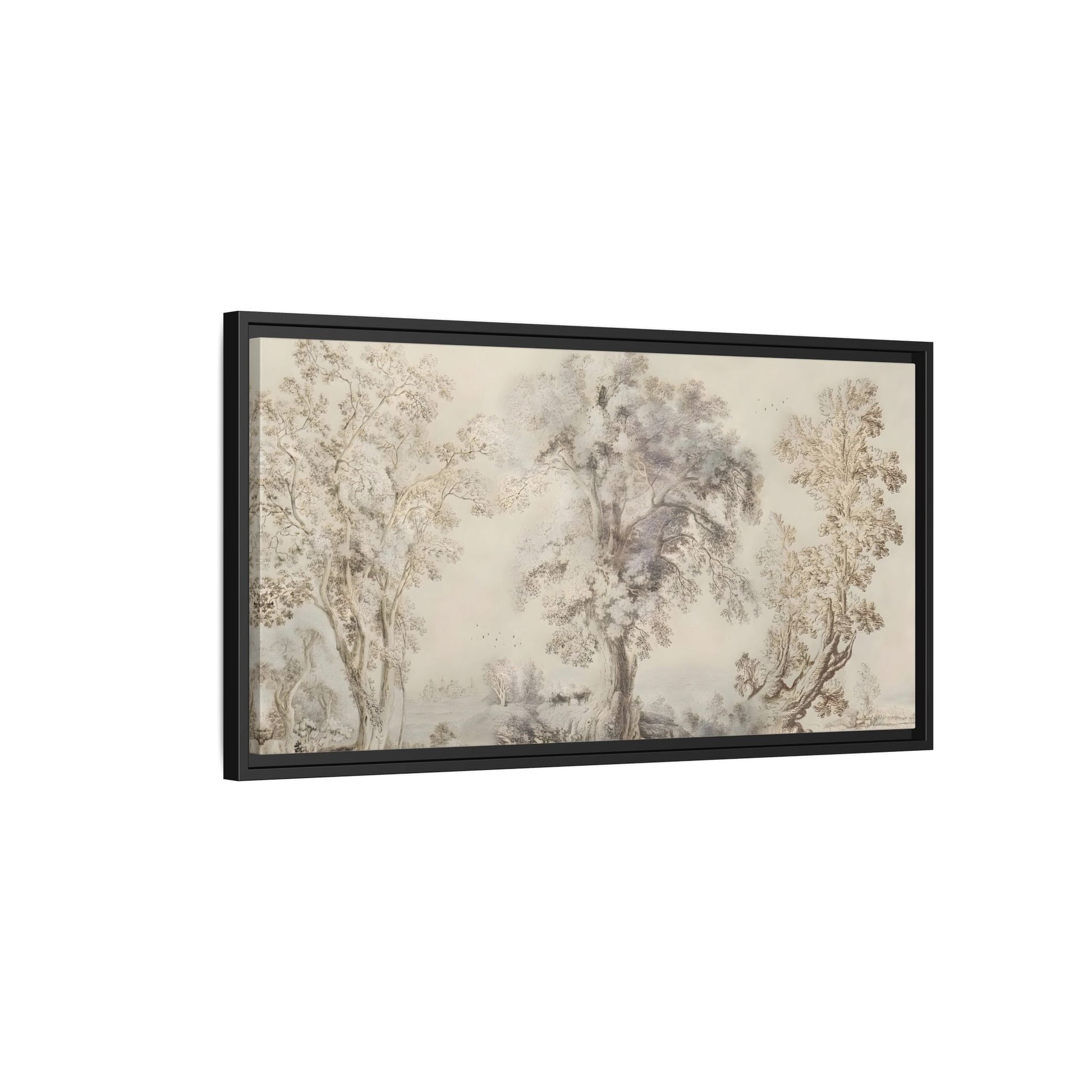Framed Panoramic Landscape Canvas Print - Rustic Forest Wall Art - YesArtYes