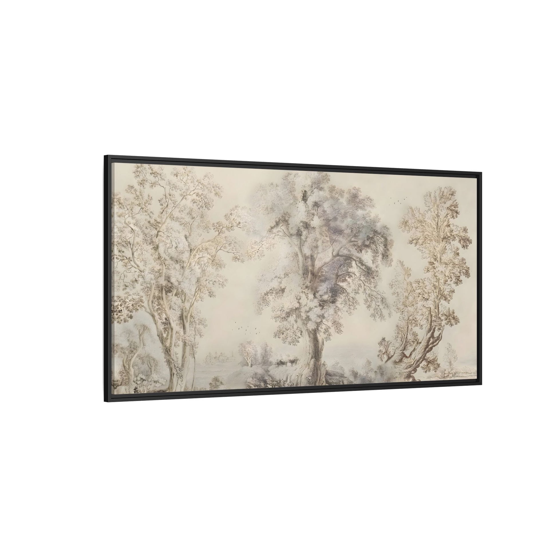 Framed Panoramic Landscape Canvas Print - Rustic Forest Wall Art - YesArtYes
