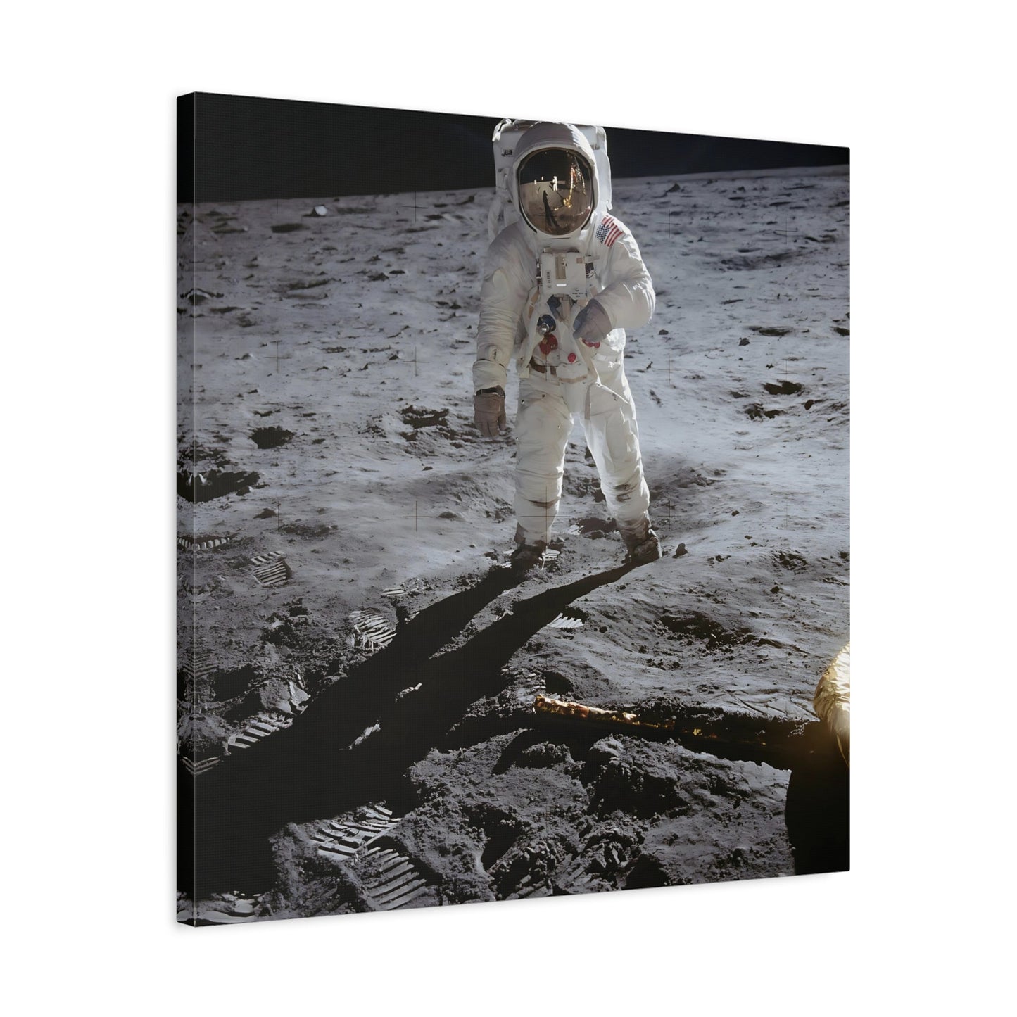 Framed Square Astronauts NASA Canvas Prints - Astronaut Edwin Aldrin Walks on Lunar Surface Apollo 11 Wall Art Decor Print