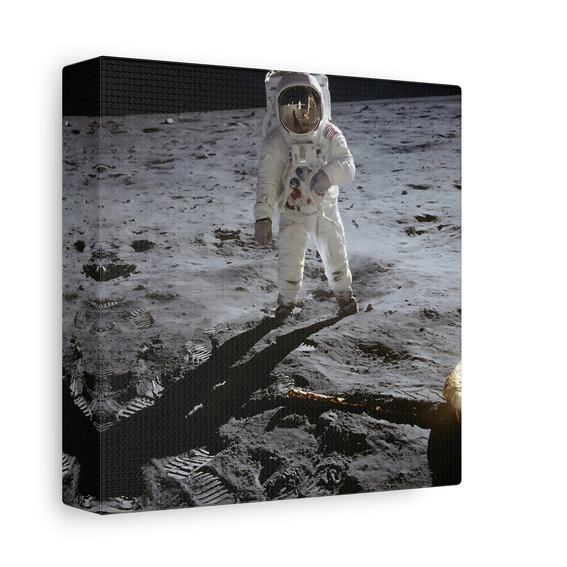 Framed Square Astronauts NASA Canvas Prints - Astronaut Edwin Aldrin Walks on Lunar Surface Apollo 11 Wall Art Decor Print