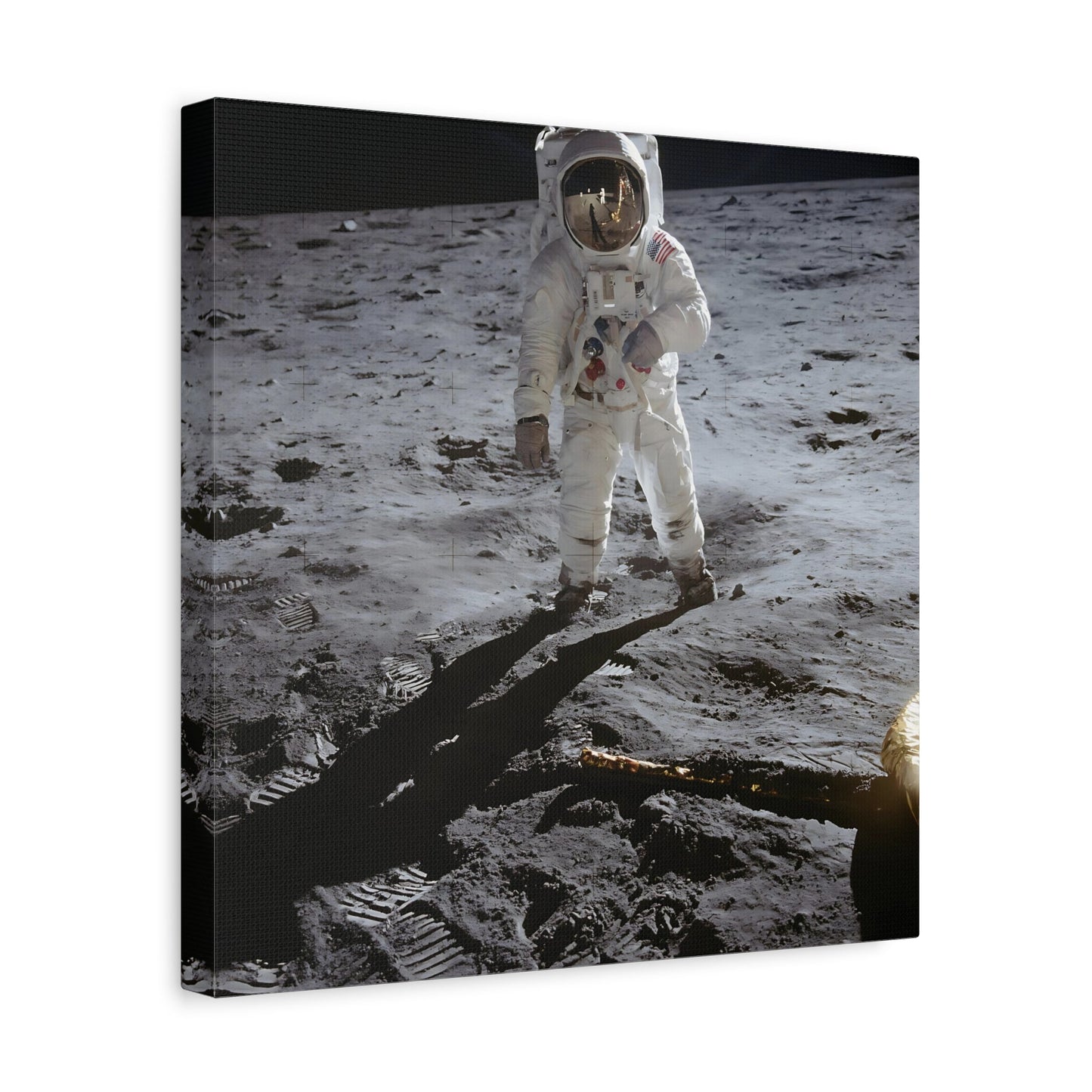 Framed Square Astronauts NASA Canvas Prints - Astronaut Edwin Aldrin Walks on Lunar Surface Apollo 11 Wall Art Decor Print