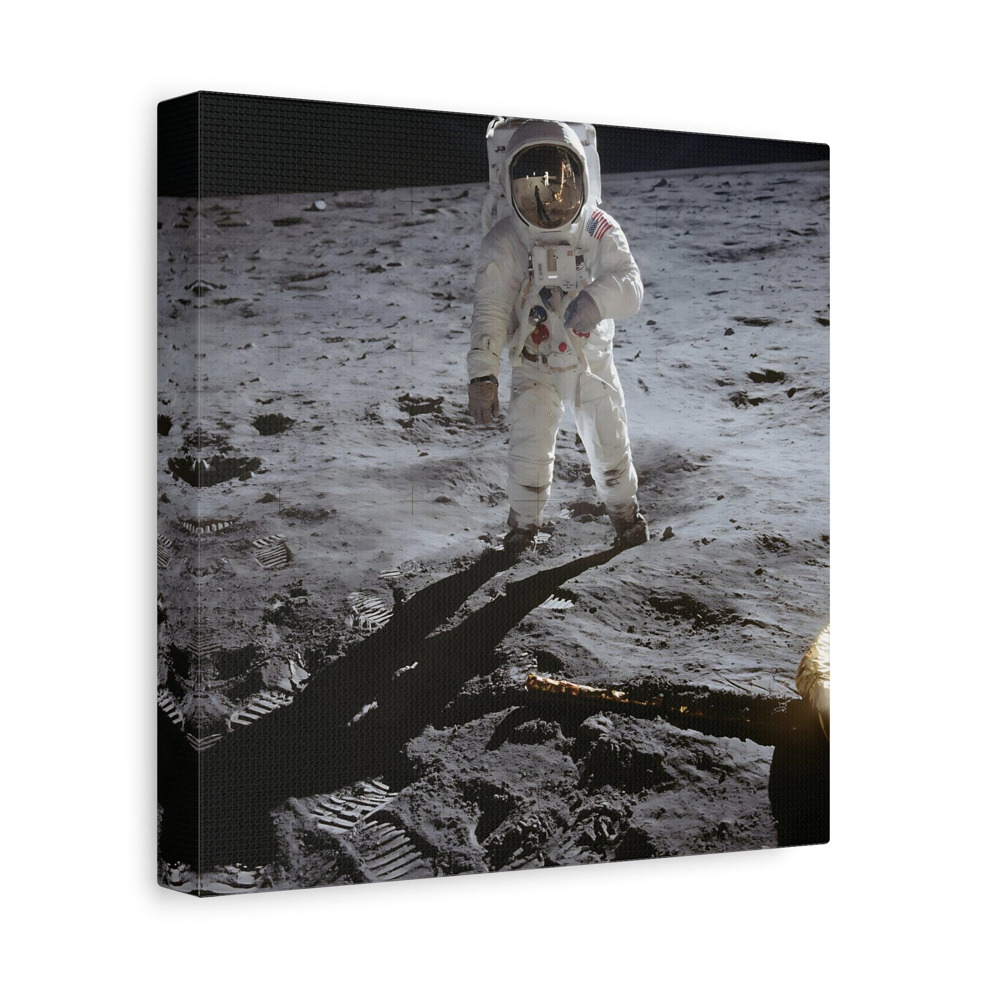 Framed Square Astronauts NASA Canvas Prints - Astronaut Edwin Aldrin Walks on Lunar Surface Apollo 11 Wall Art Decor Print