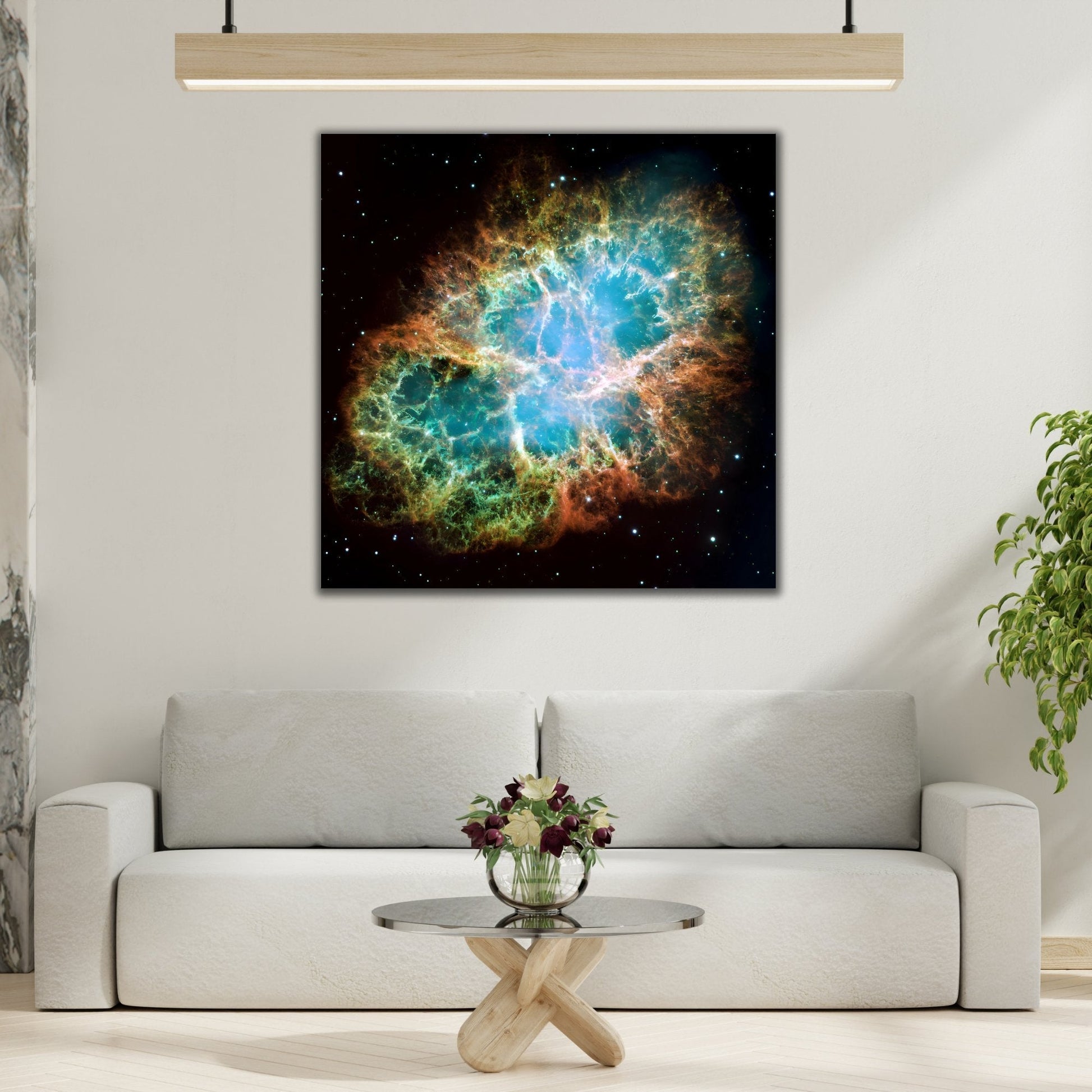 Framed Square Canvas Wall Art Prints - NASA Supernova Crab Nebula in Space, Captured by Hubble Telescope