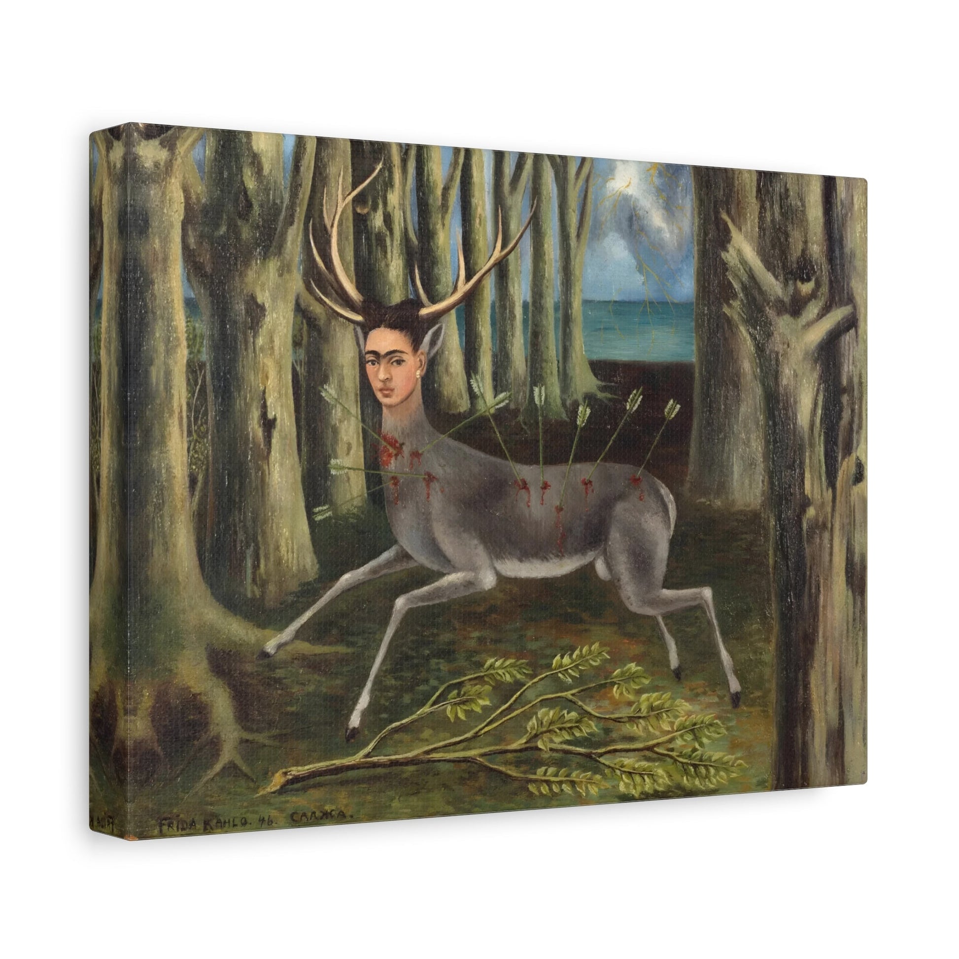 Canvas Wall Art Print - Frida Kahlo Wounded Deer Painting