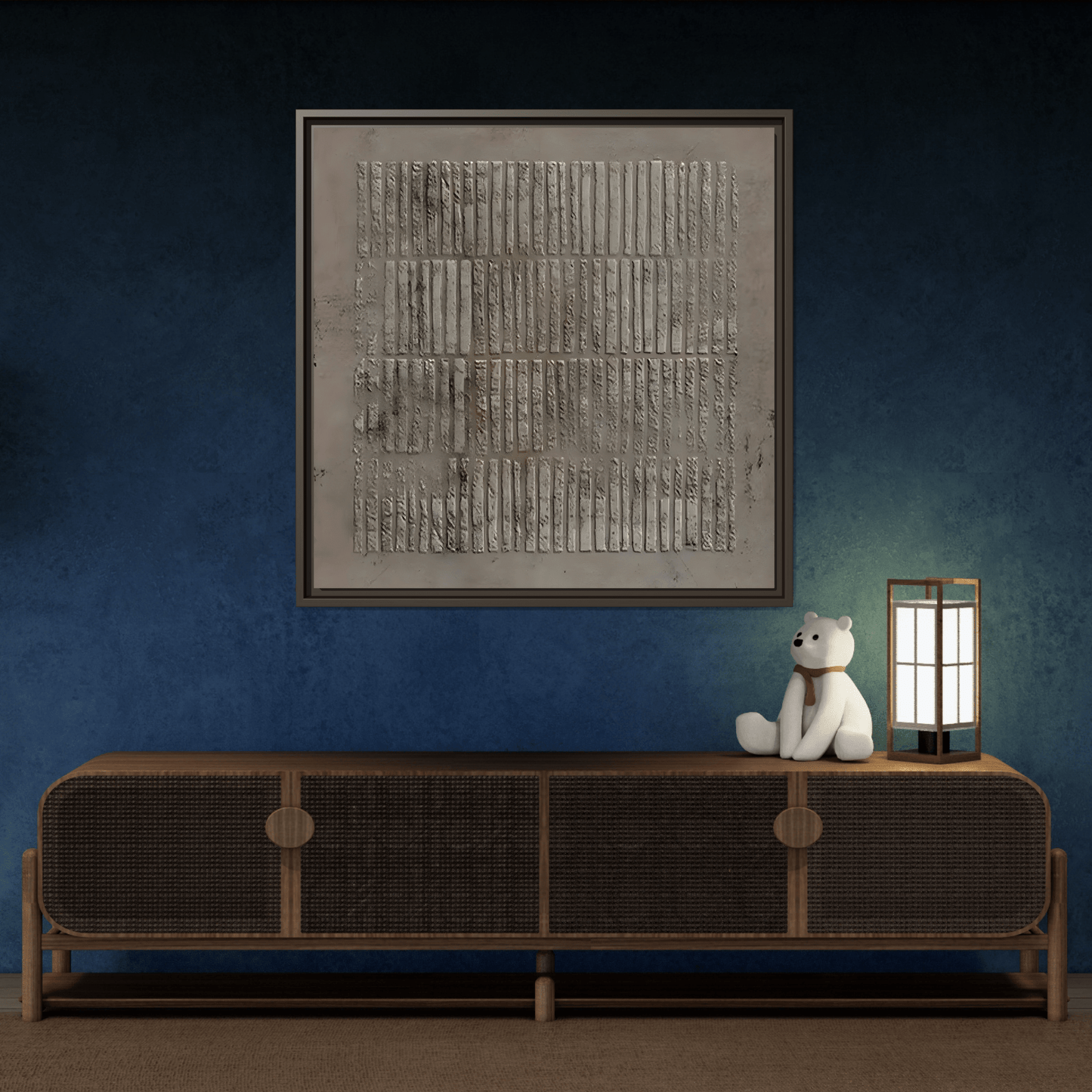 Framed Wabi - Sabi Line Wall Art 3D Print on Canvas - YesArtYes