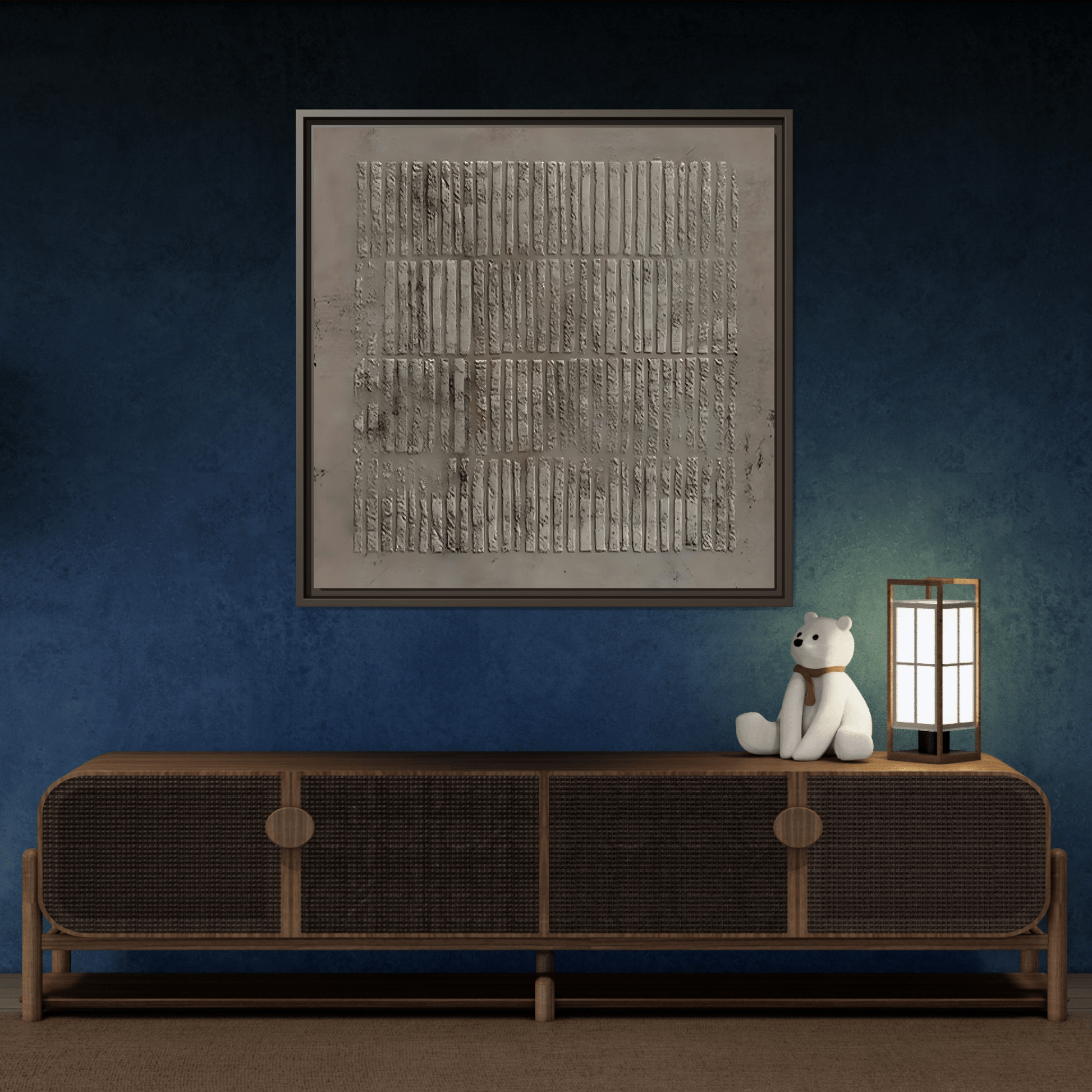 Framed Wabi - Sabi Line Wall Art 3D Print on Canvas - YesArtYes