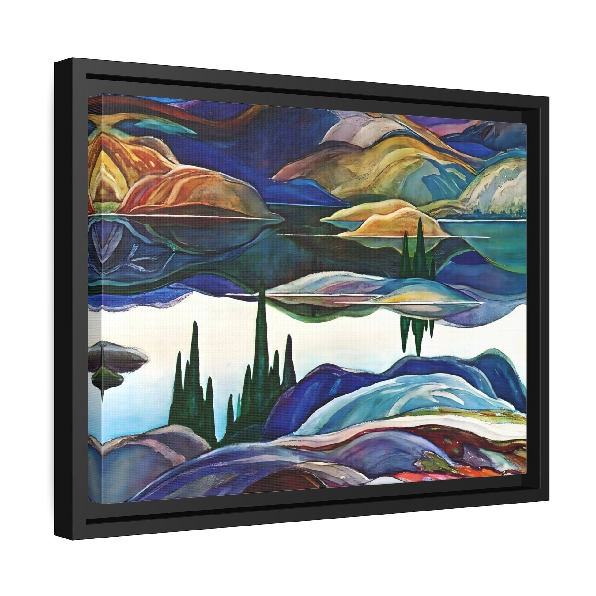 Franklin Carmichael Mirror Lake Ontario - Framed Canvas Art Reproduction