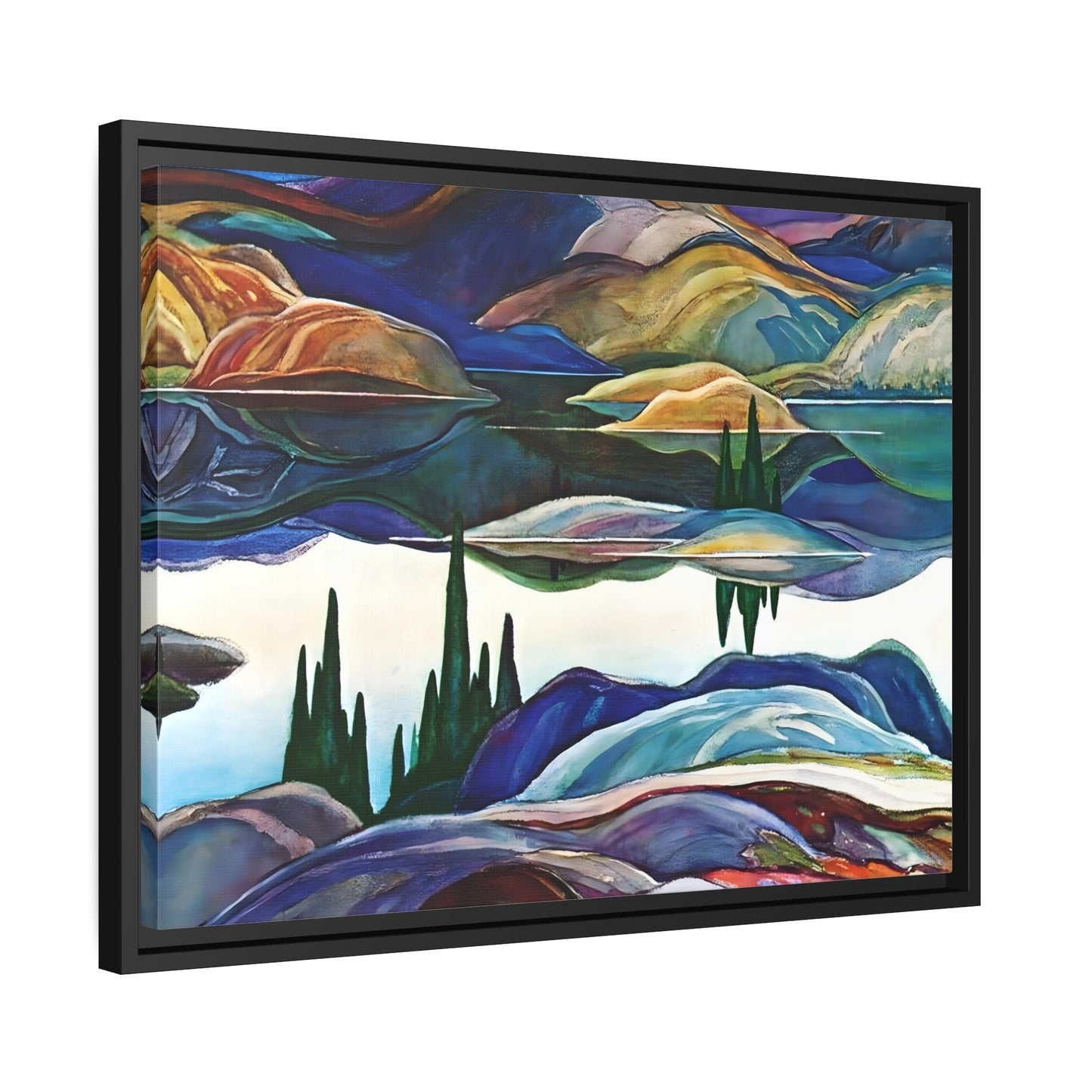 Franklin Carmichael Mirror Lake Ontario - Framed Canvas Art Reproduction