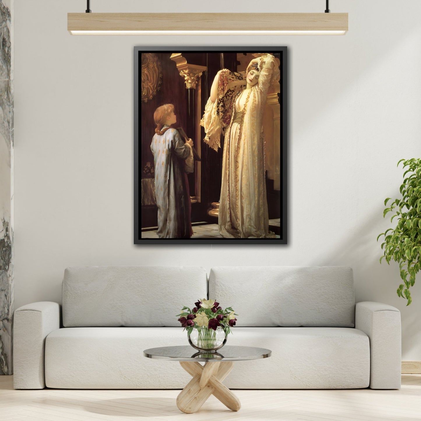 Frederic Leighton Light of the Harem Canvas Wall Art Print - Stunning British Artwork in Exclusive Black Frame for Home Decor