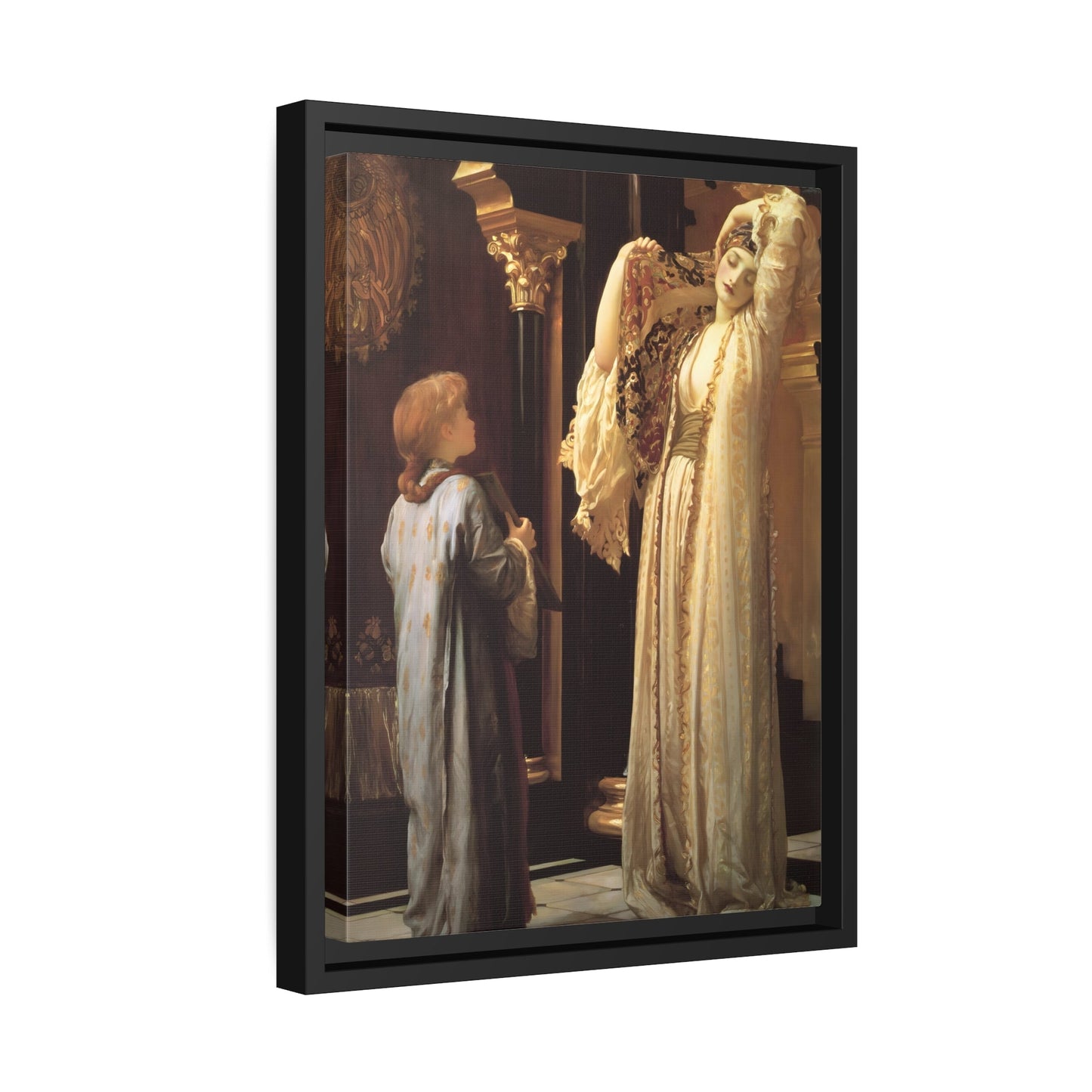 Frederic Leighton Light of the Harem Canvas Wall Art Print - Stunning British Artwork in Exclusive Black Frame for Home Decor