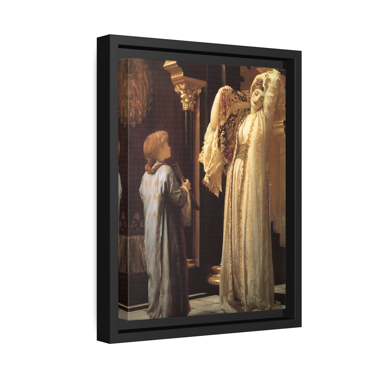 Frederic Leighton Light of the Harem Canvas Wall Art Print - Stunning British Artwork in Exclusive Black Frame for Home Decor