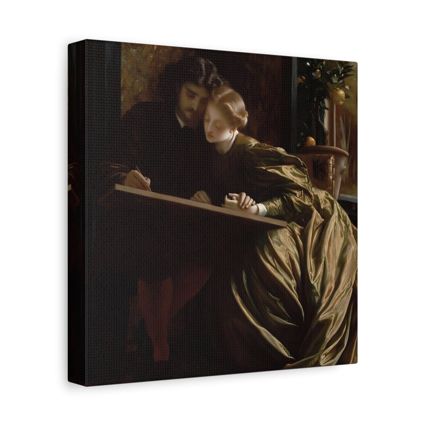 Frederic Leighton Painters Honeymoon - Square Canvas Wall Art Print