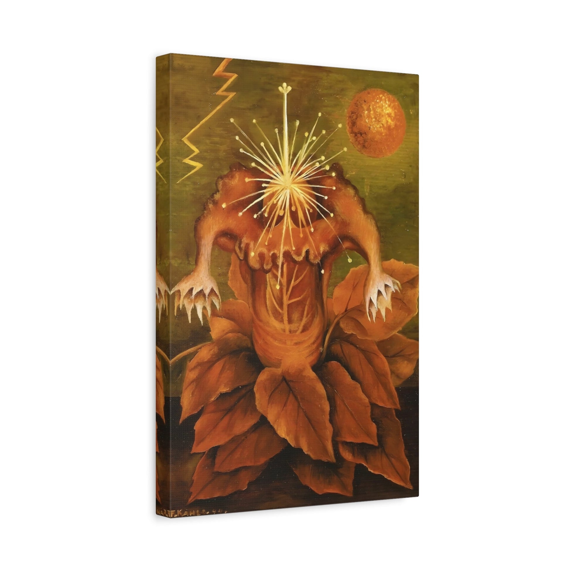 Frida Kahlo Flame Flower of Life Canvas Print - Mexican Wall Art - YesArtYes