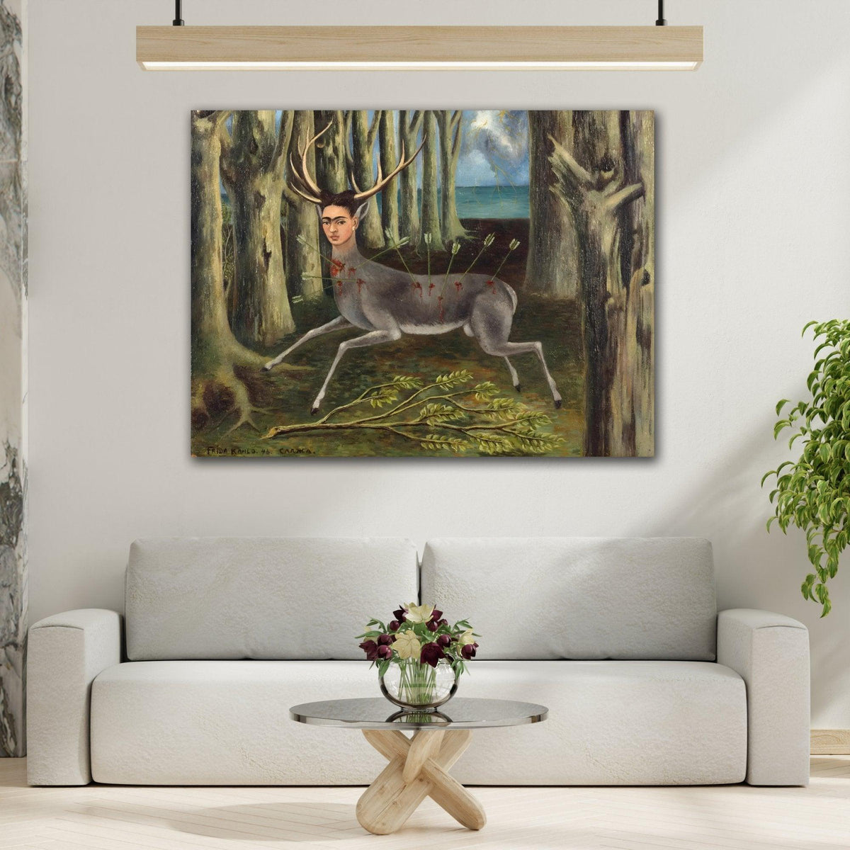 Frida Kahlo Wounded Deer canvas wall art print - stretched reproduction