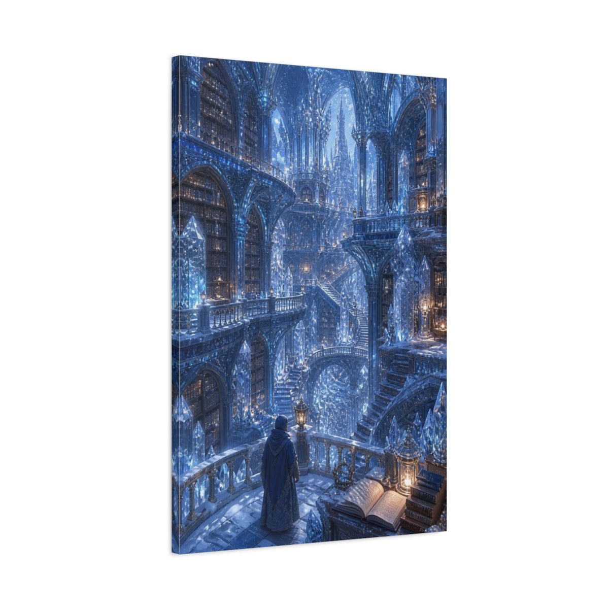 Main Mockup. Frozen Crystal Library shown as canvas print