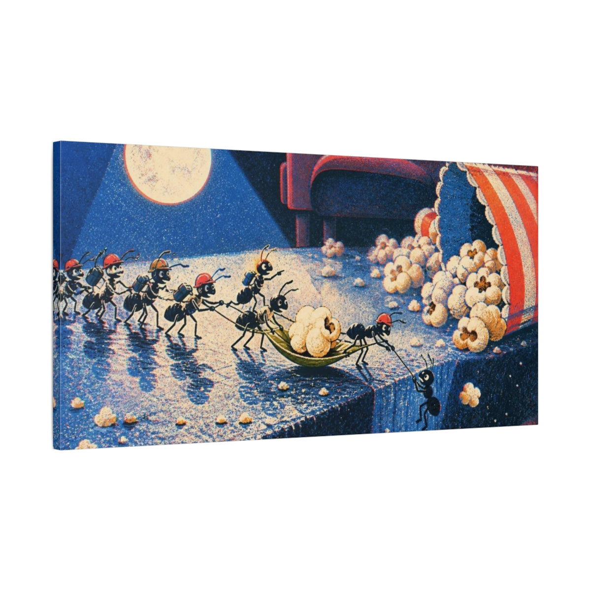 Main Mockup. Funny Ant Rescue shown as canvas print