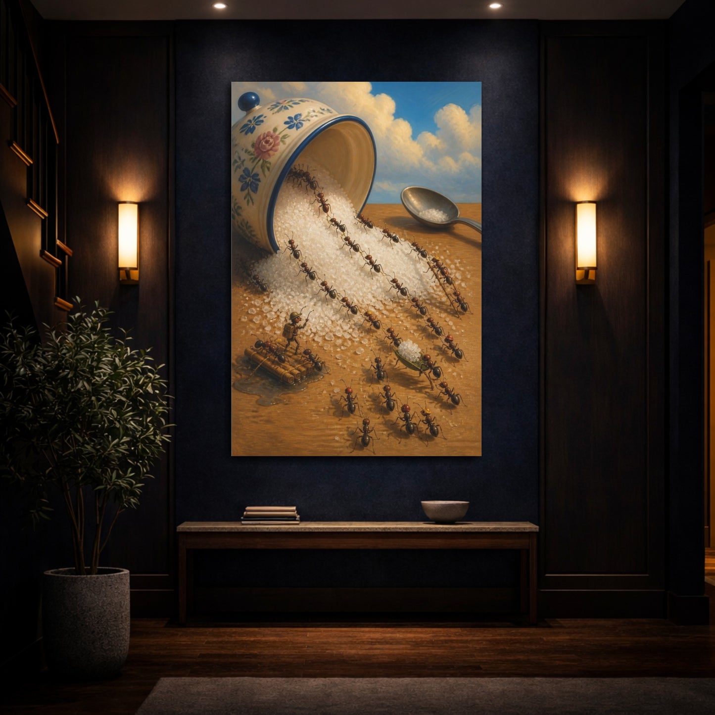 Mockup 4. Funny Ant Rescue shown as canvas print