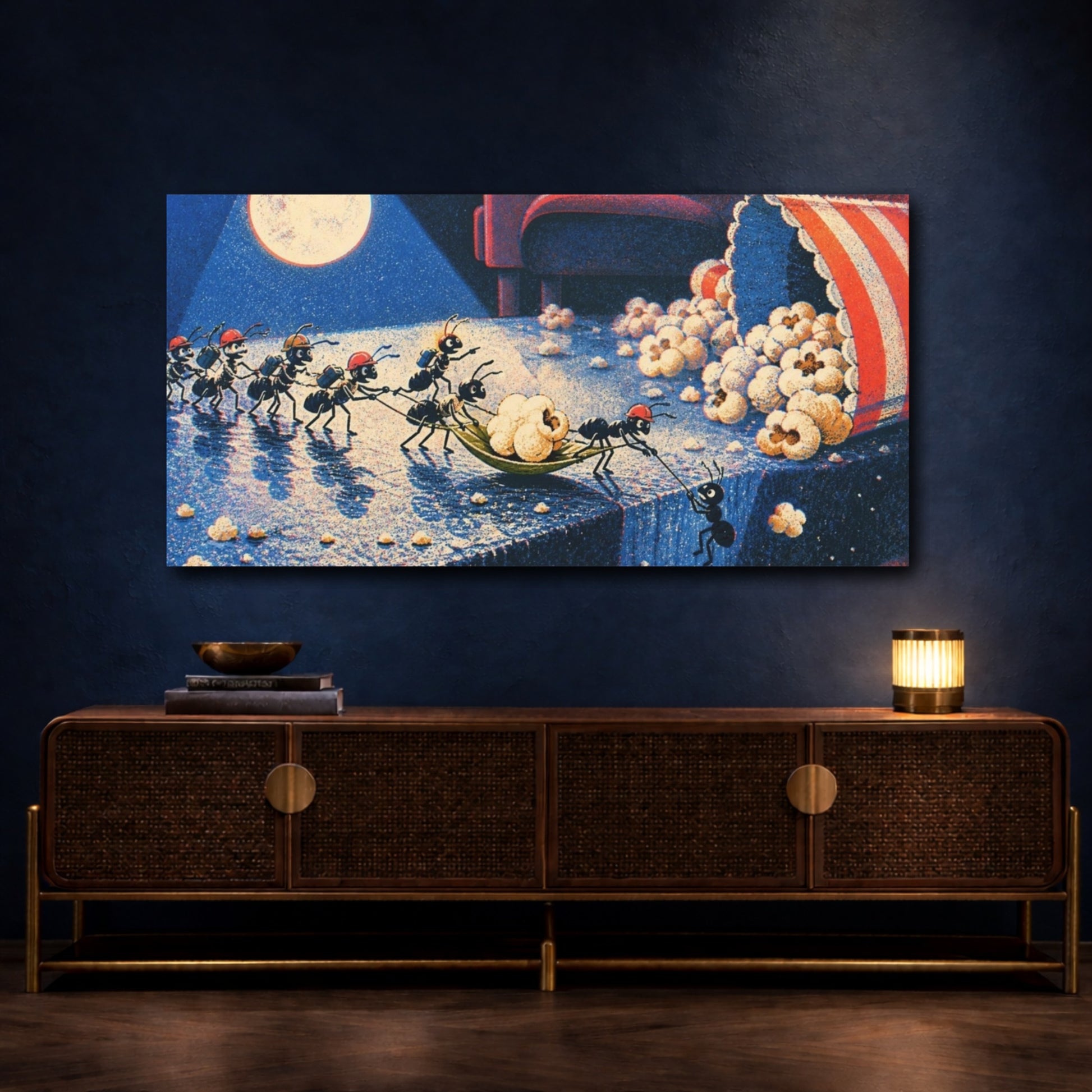Mockup 4. Funny Ant Rescue shown as canvas print