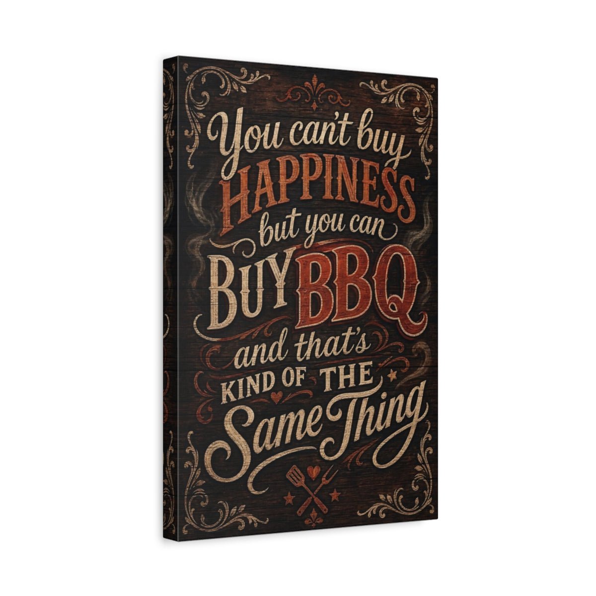 Funny Bbq Quote Rustic Canvas Print – Vintage Kitchen, Wall - YesArtYes