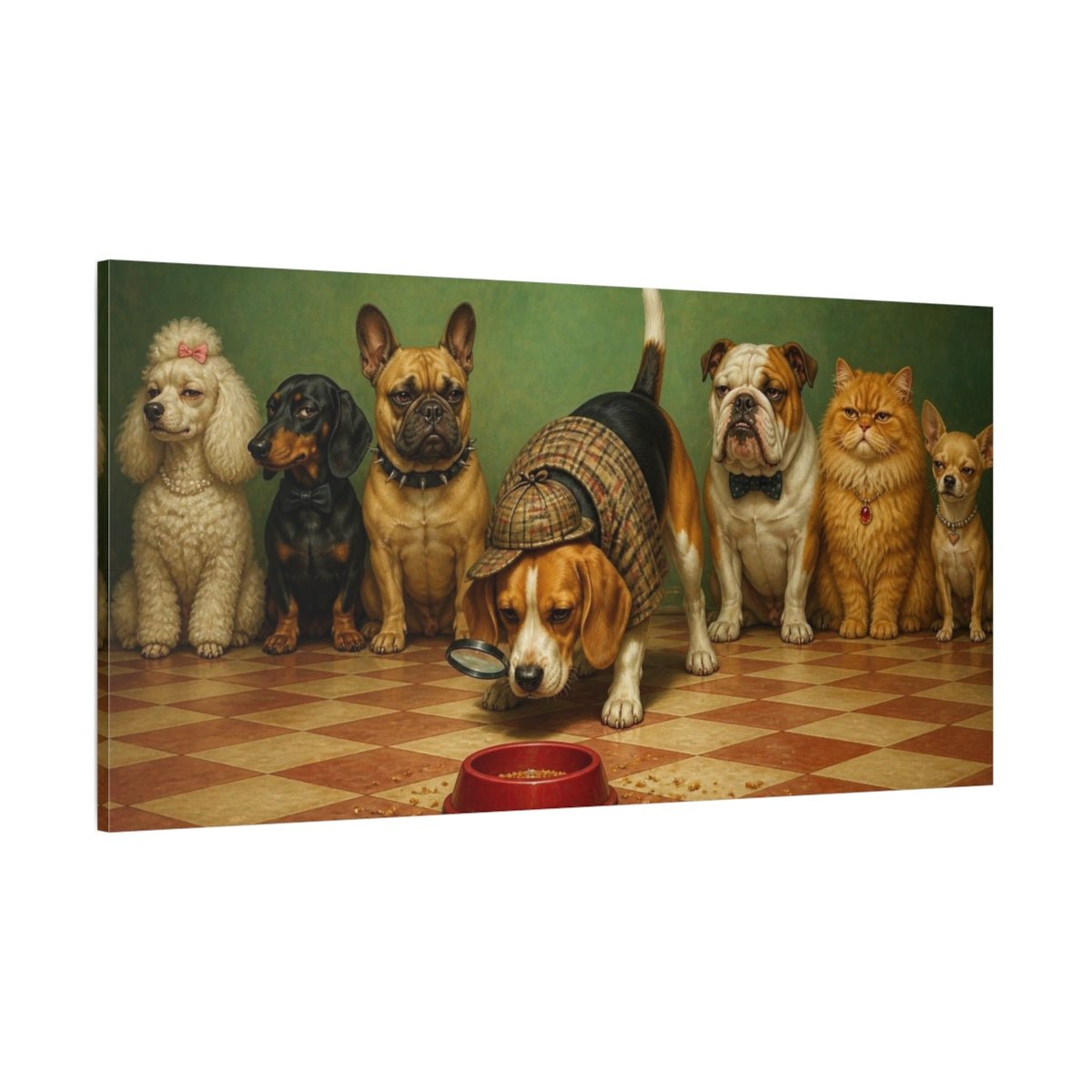 Funny Beagle Detective Canvas Print Wall Art – Living Room Decor, Above Sofa - YesArtYes